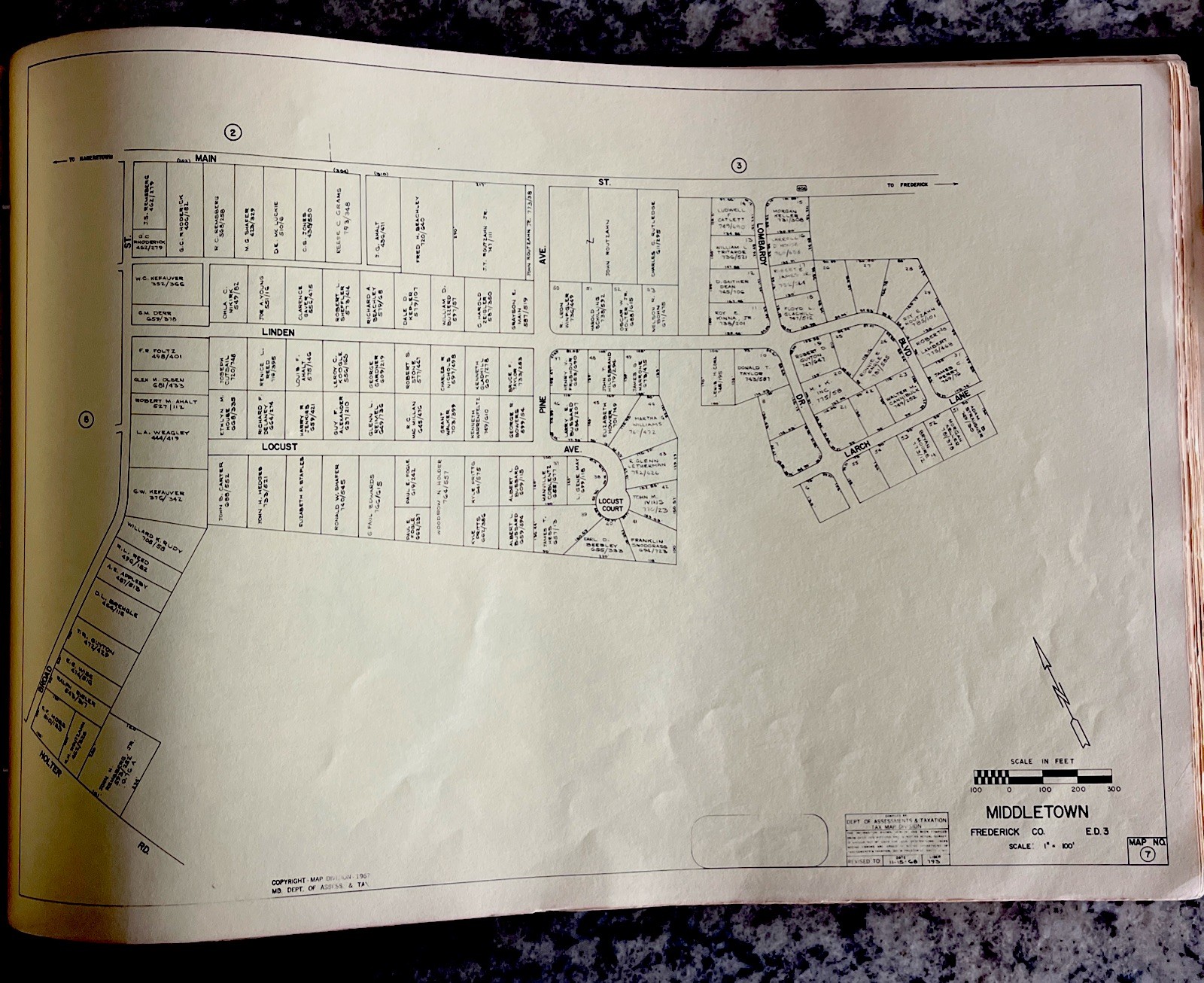 1968 Property Map Of Middletown MD Frederick County Dept Of Assessments & Tax