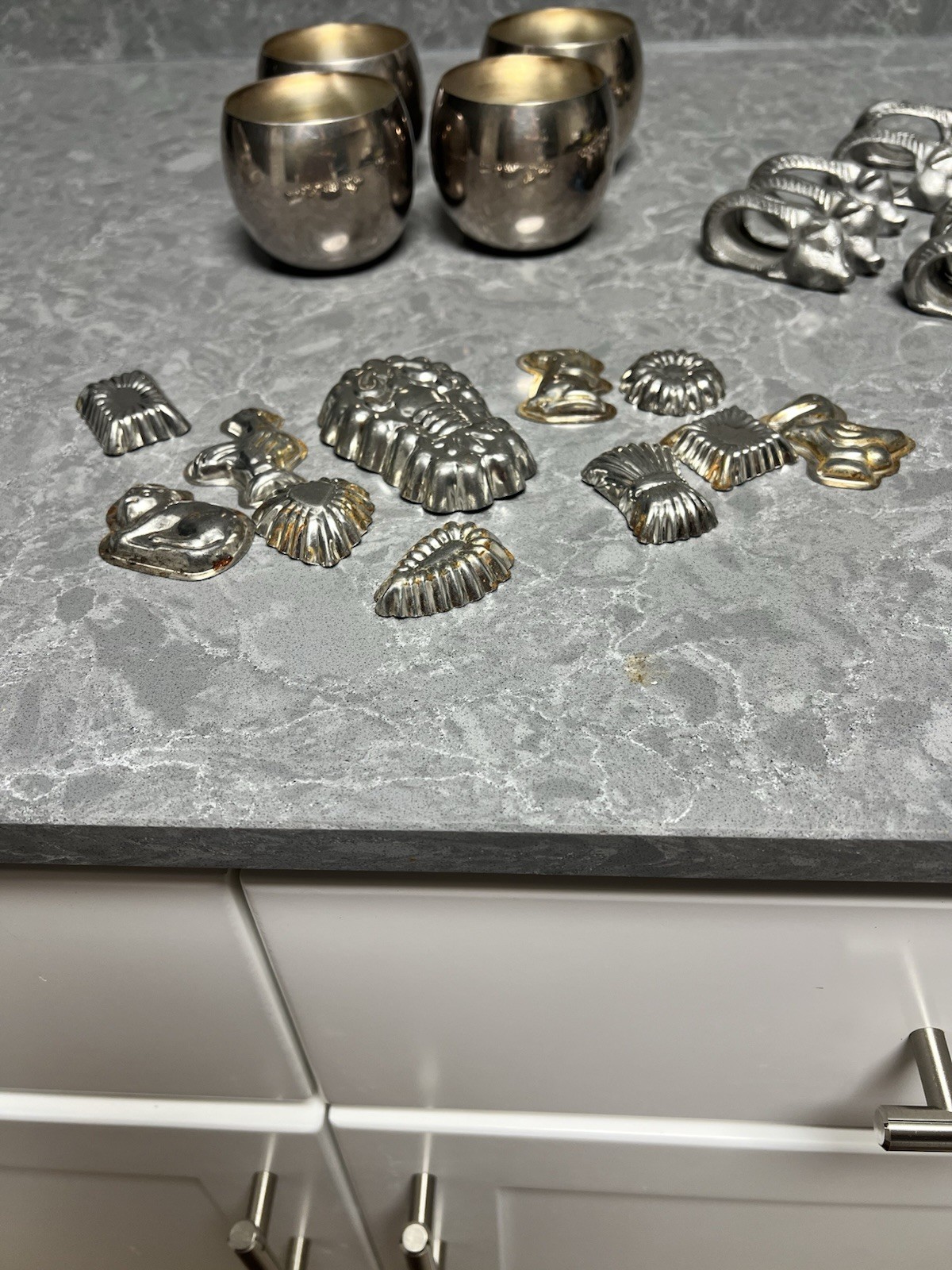 Vintage Silver Plate Lot Of 26 Pcs. Silver Plate Copper Alloy/Pewter Kitchen