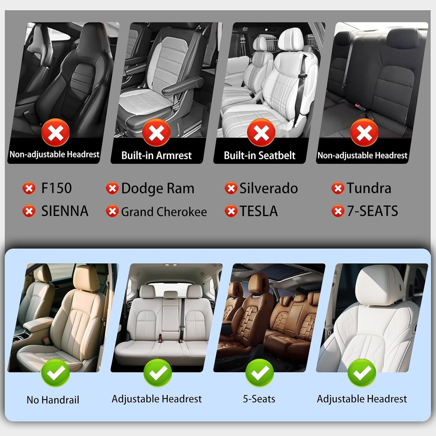 Leather Car Seat Covers Full Set,Universal Fit for Most Cars,SUVs and Sedans,Wat