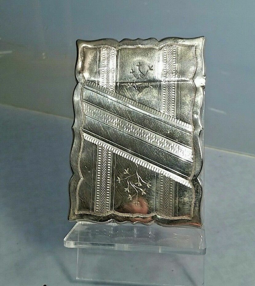 Art deco 1926 American silver card case Dragon hallmark Whiting Co of New York
