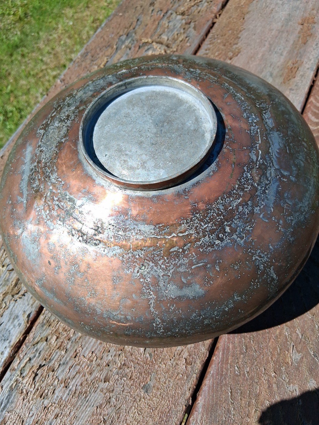ANTIQUE LARGE MIDDLE EASTERN BRASS Copper POT PLANTER JARDINIERE