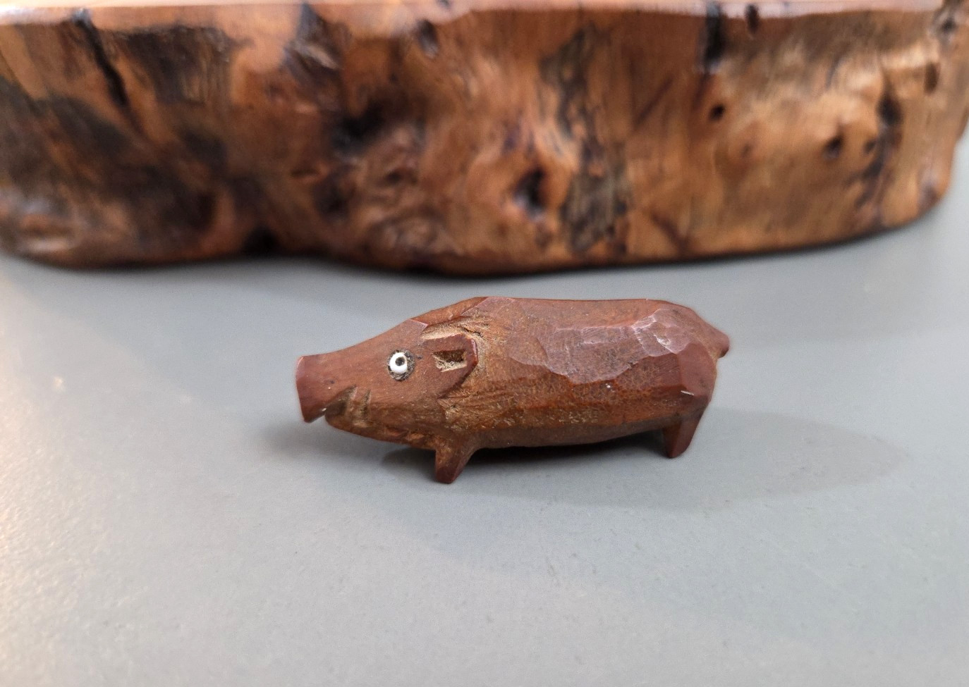 Vintage PNG Styled Miniature Carved Pig/Boar 4.5 Cm