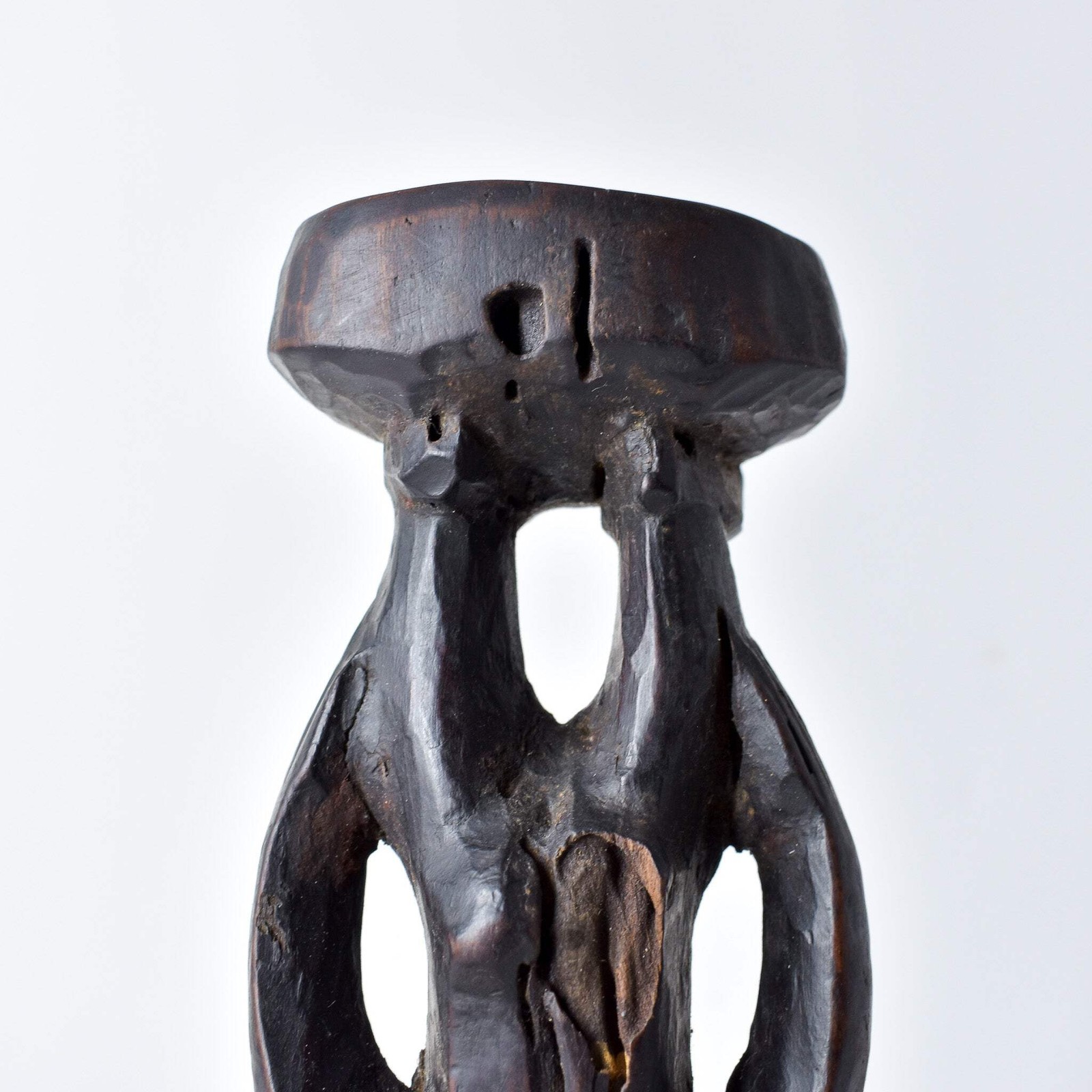 Yoruba Ibeji Male Figure With Glass Bead Necklace Nigeria
