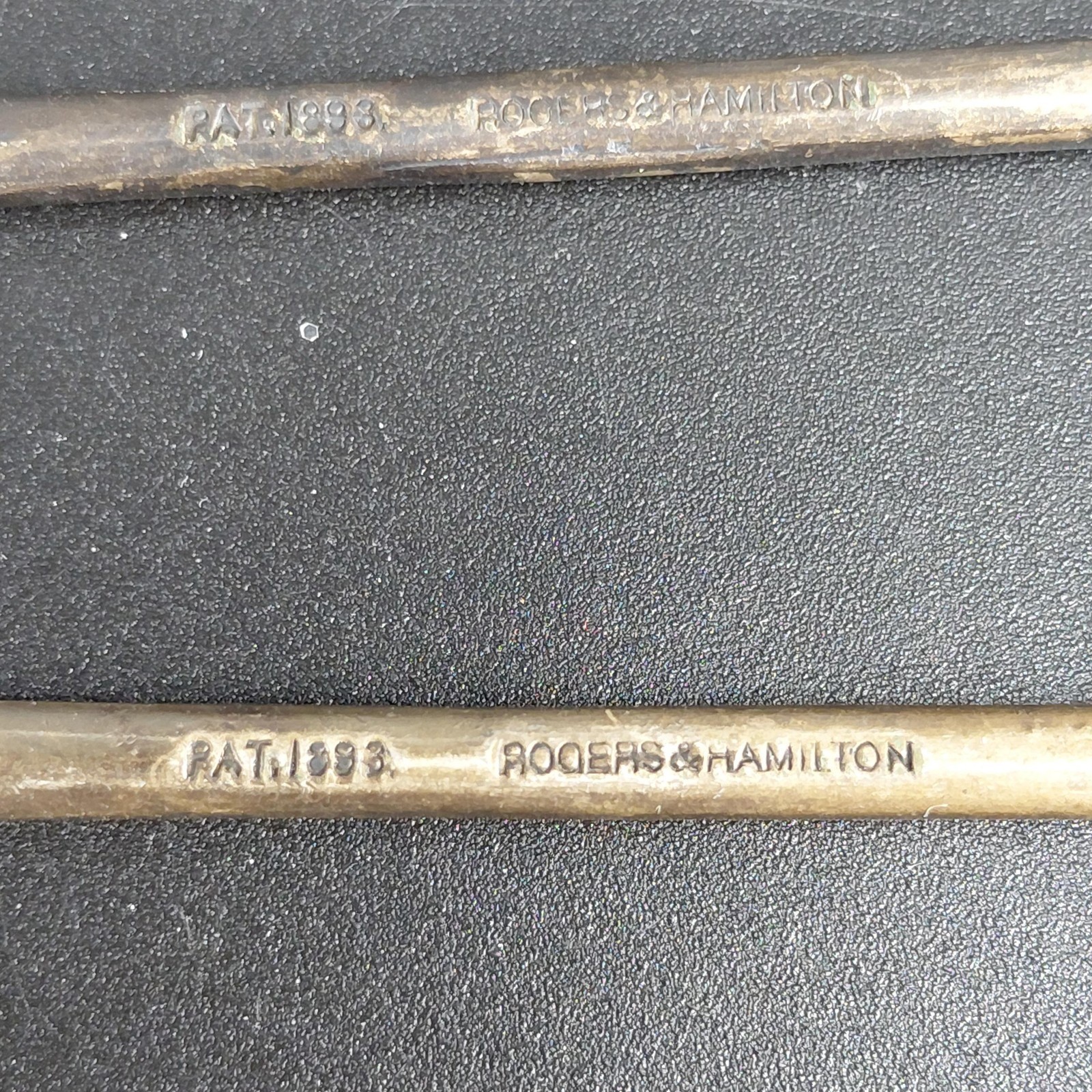 Vintage Rogers & Hamilton Classic Shell Silverplate Cocktail Forks Set 2 USA