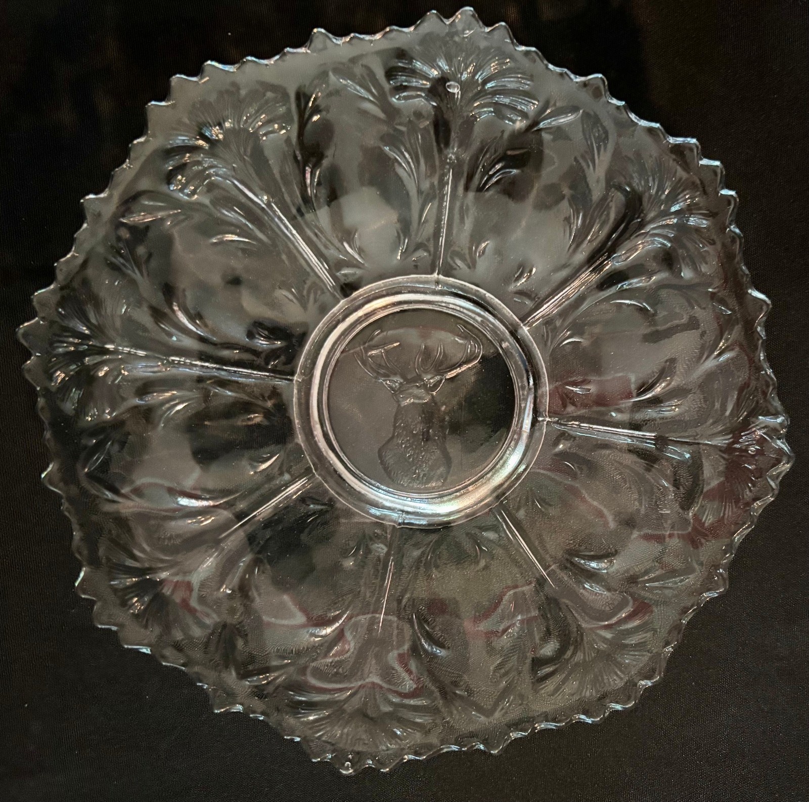 EAPG Antique Pattern CARNATION WARE CAKE PLATE Lancaster Glass BPOE ELKS 1911