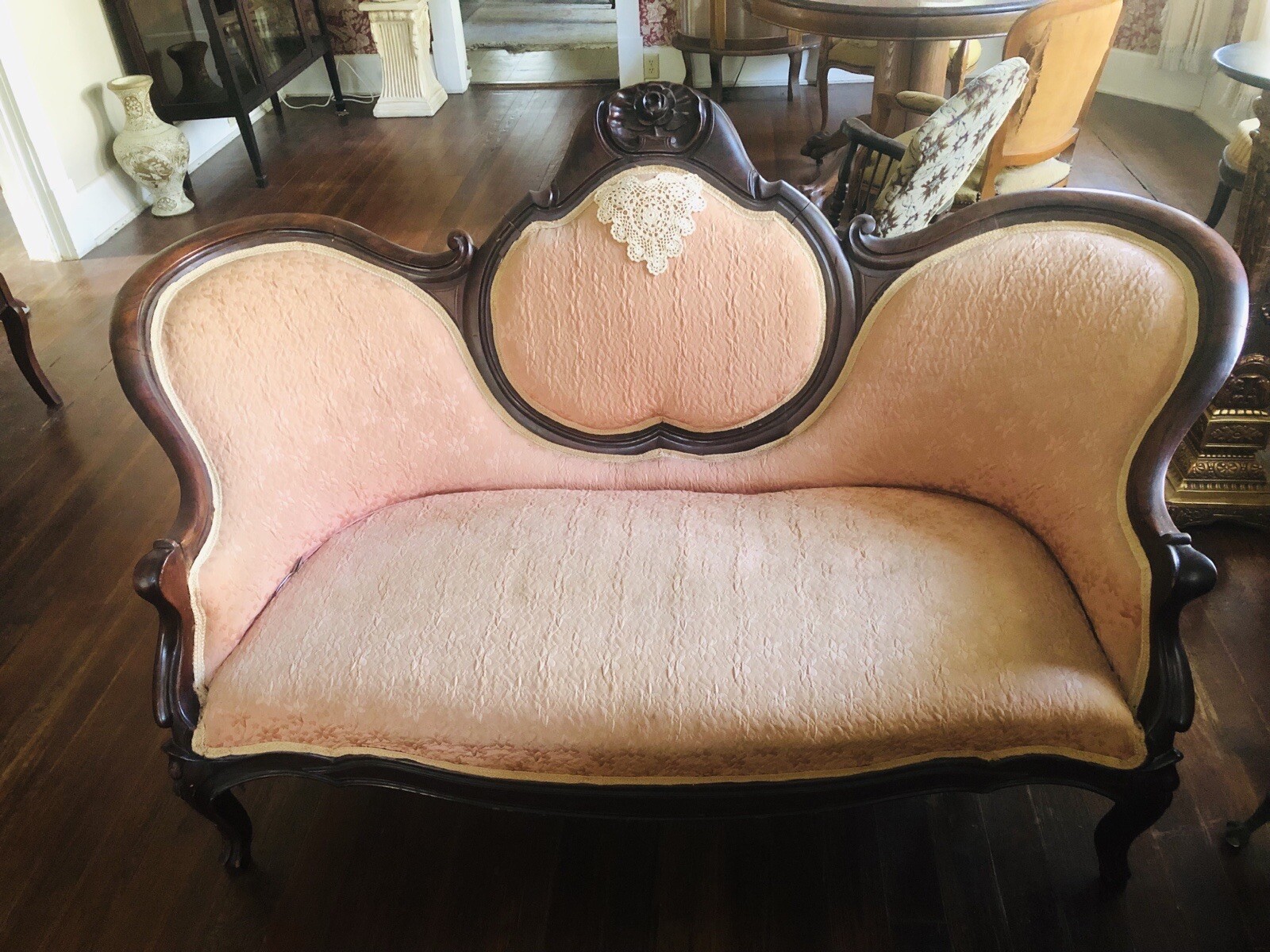 Antique 19th Century Rococo Revival John Henry Belter Sofa Hand Carved Rosewood