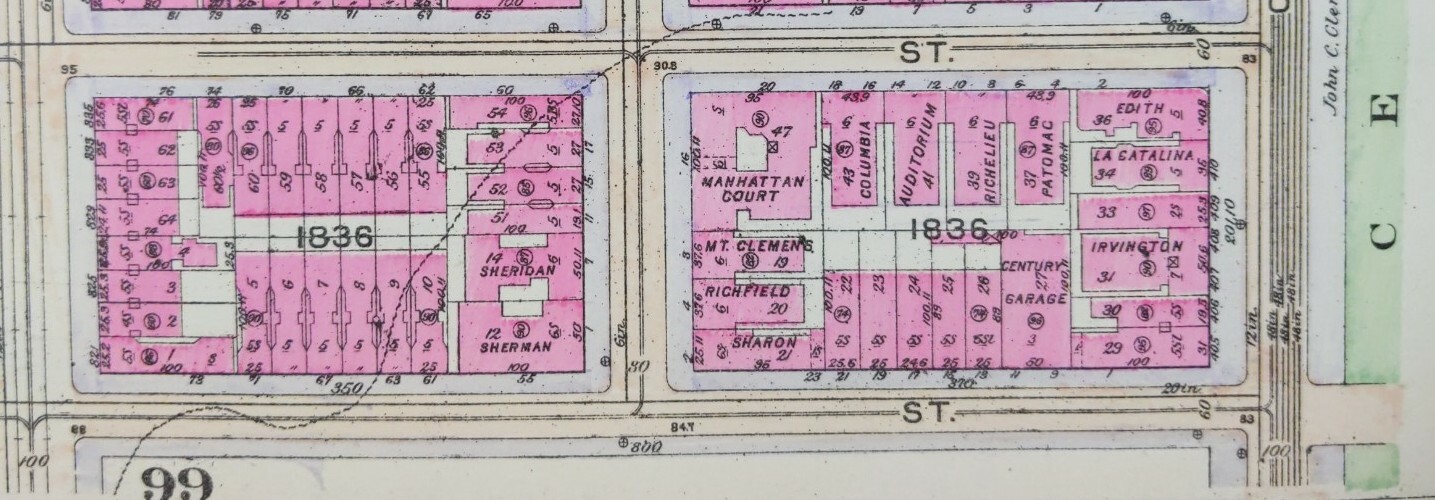1916 MANHATTAN VALLEY Map NEW YORK CITY NY ~ Old Antique Original 16″x11″