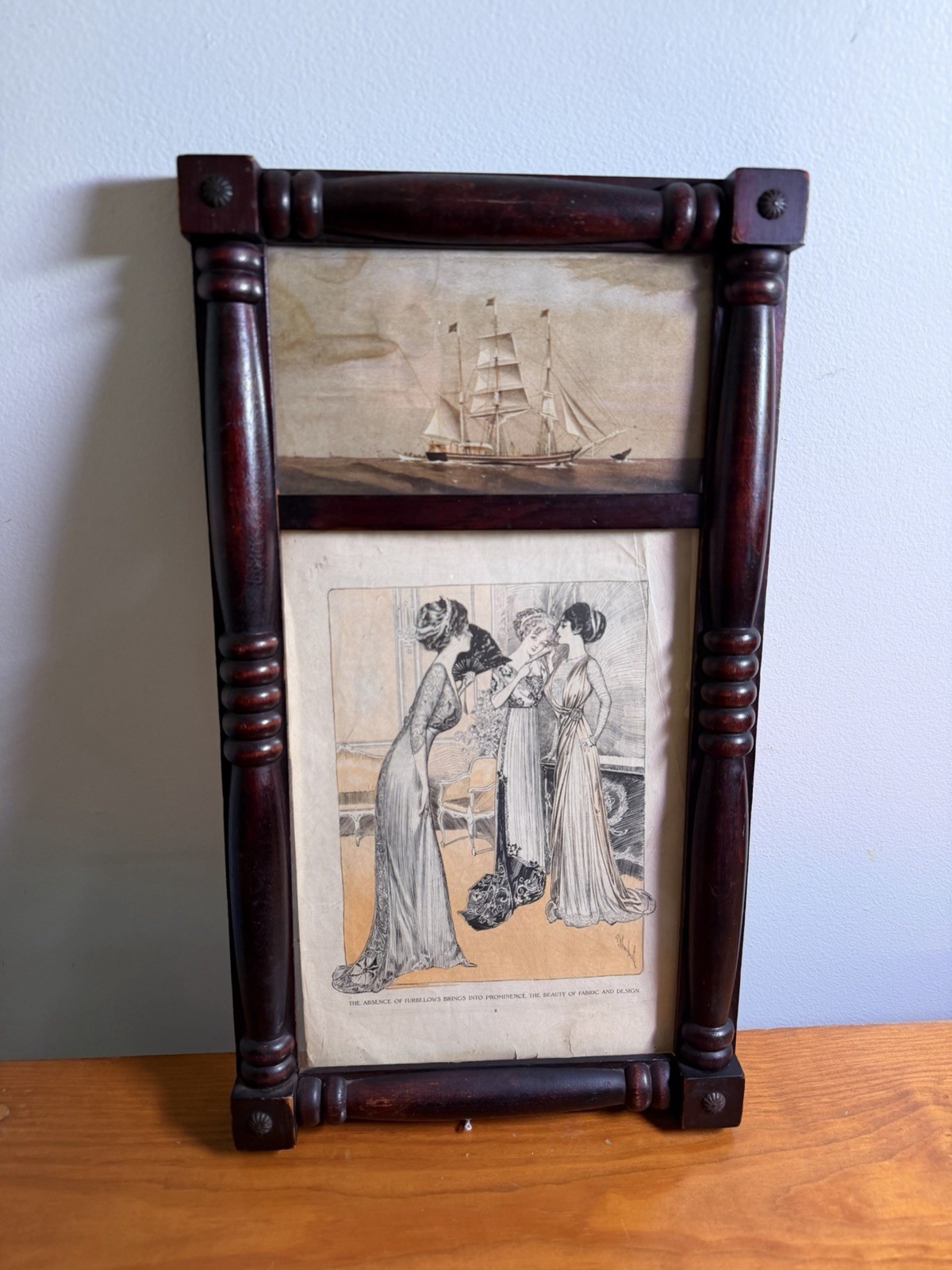 Antique 19th Century Pier Mirror Nautical Clipper Ship Frame – Mirror Missing