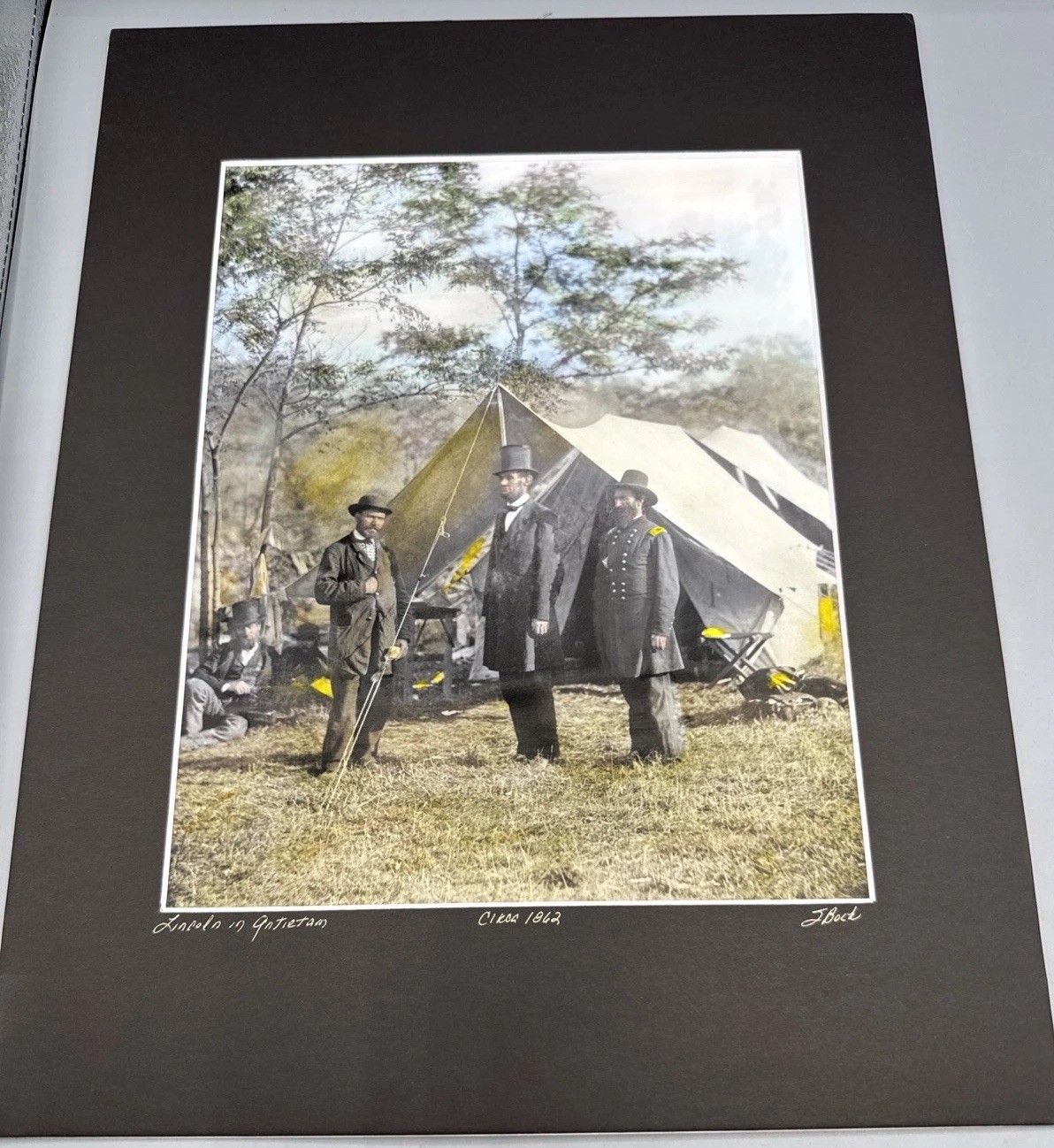 Colorized Photo by Susan Bock Lincoln In Antietam Circa 1862