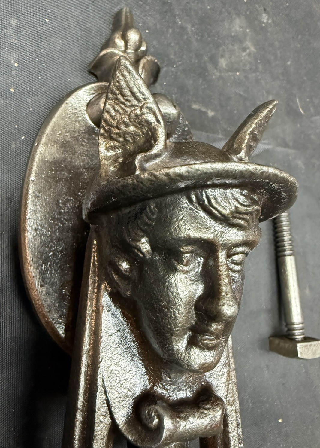 Vintage A. Kennicks & Son’s Door Knocker Mercury / Hermes, Winged Helmet