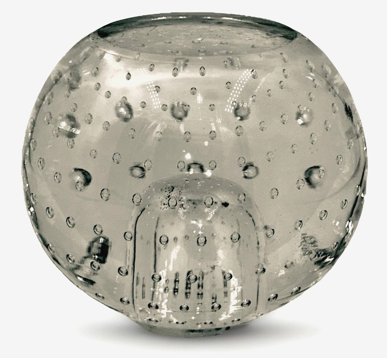 3″ Controlled Bubble Lamp Finial Crystal / Solid Glass Decorative Newel Cap