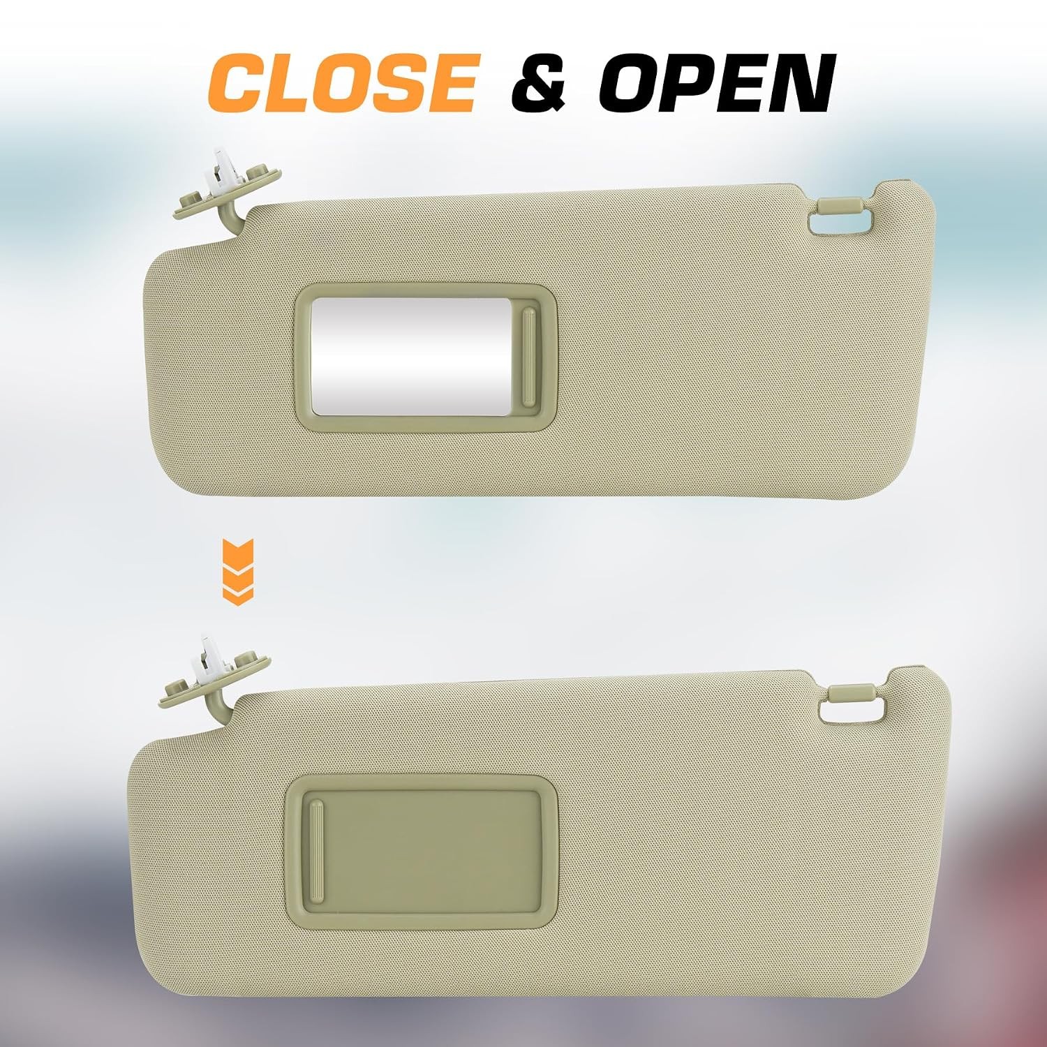 Toyota 4Runner Left Driver Side Beige Sun Visor with Vanity Light 2010-2014