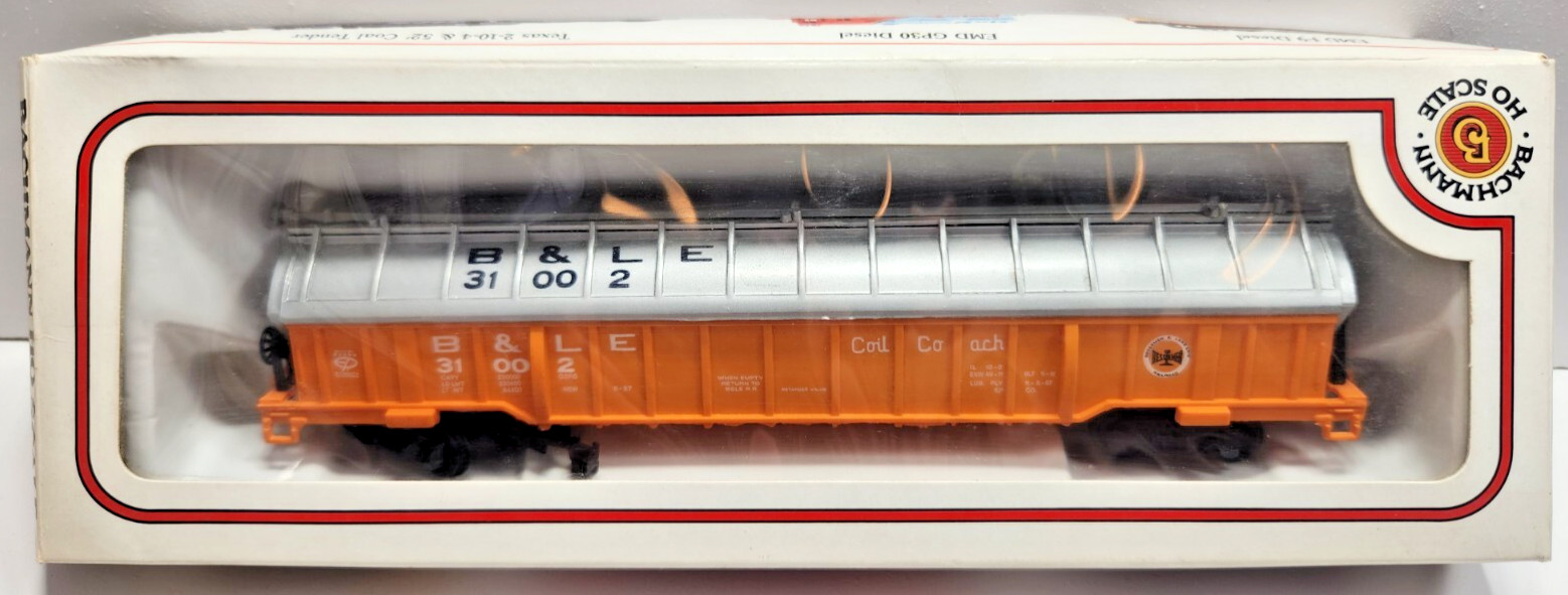 BACHMANN HO SCALE B & LE 31002 COVER COIL CAR WITH BOX