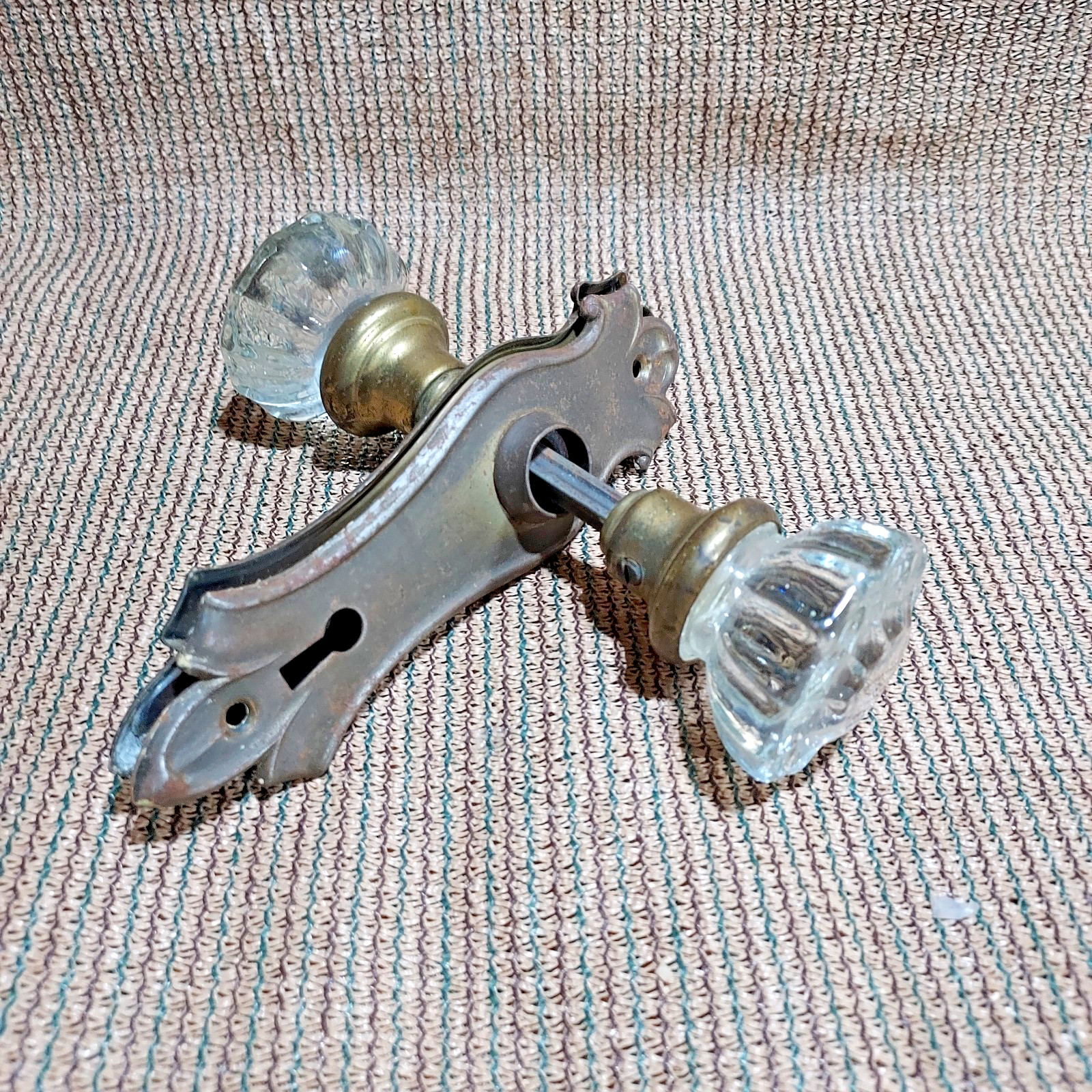 Vintage Brass Door Glass Knobs – Art Deco