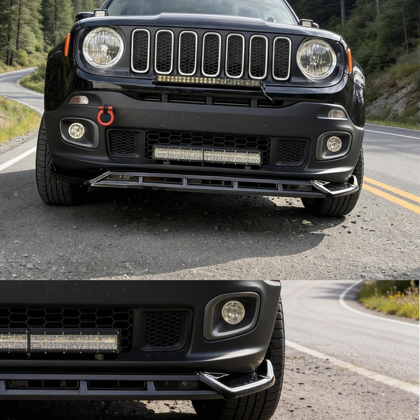 Front Bumper Lip Splitter Compatible with Jeep Renegade 2015-2018 Exterior Ac…