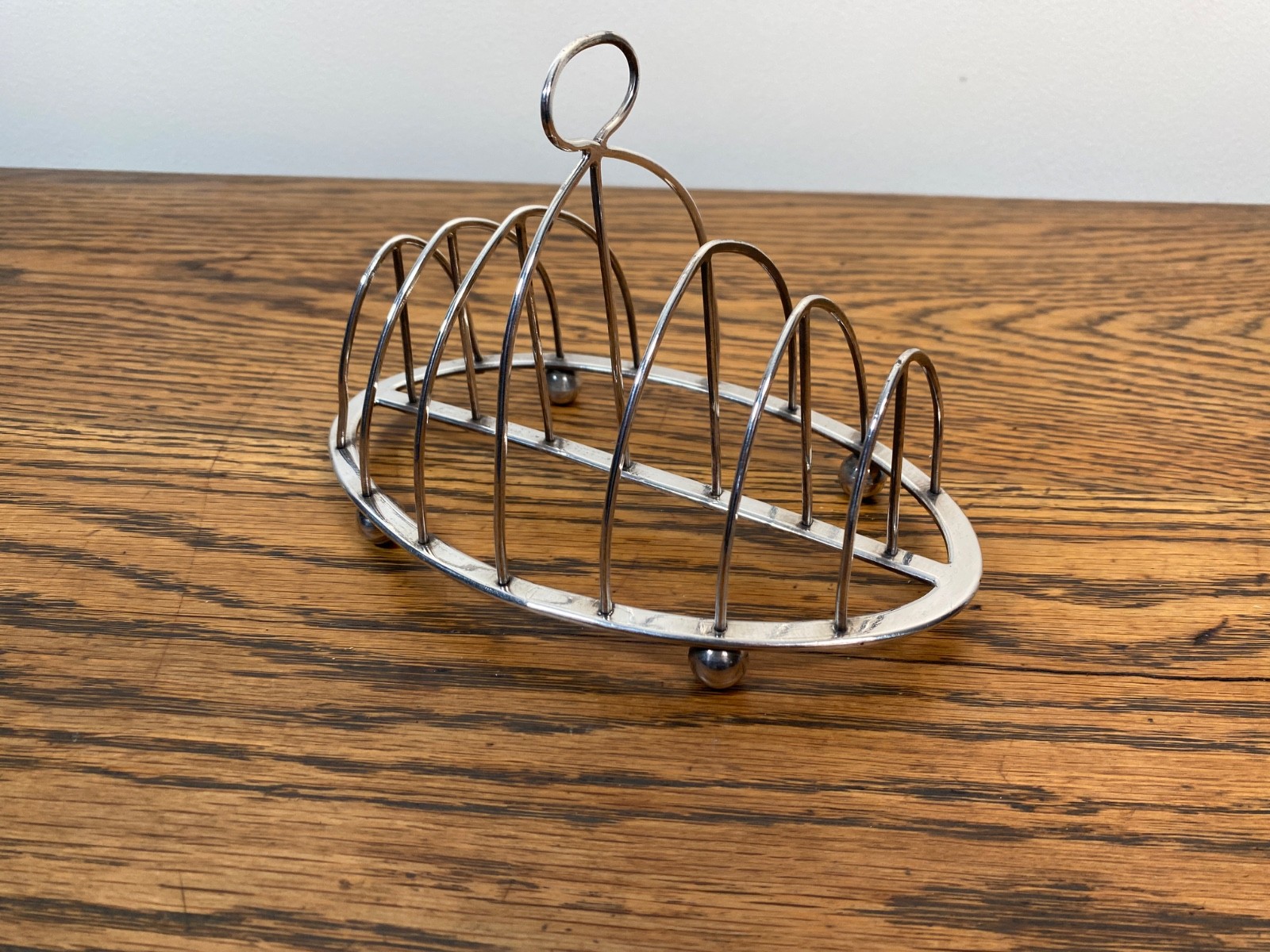 ANTIQUE SILVER PLATE ART DECO WIRE WORK 6 SLICE TOAST RACK