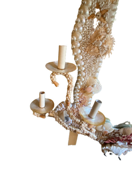 MIRRORED CORAL AND SHELL CANDELABRA