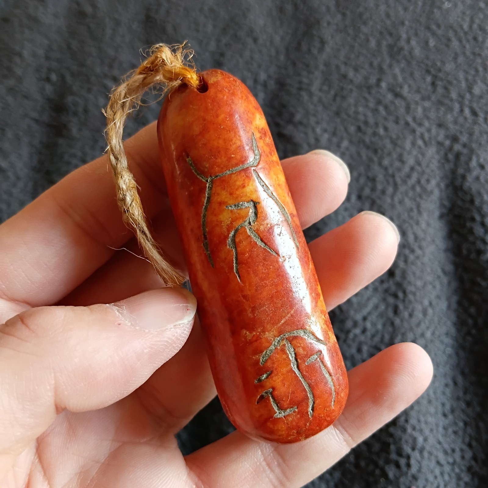Tibetan Rare pre 1800s Jade Perma Raka Feng Shui Buddhist Scripture Prayer Bead