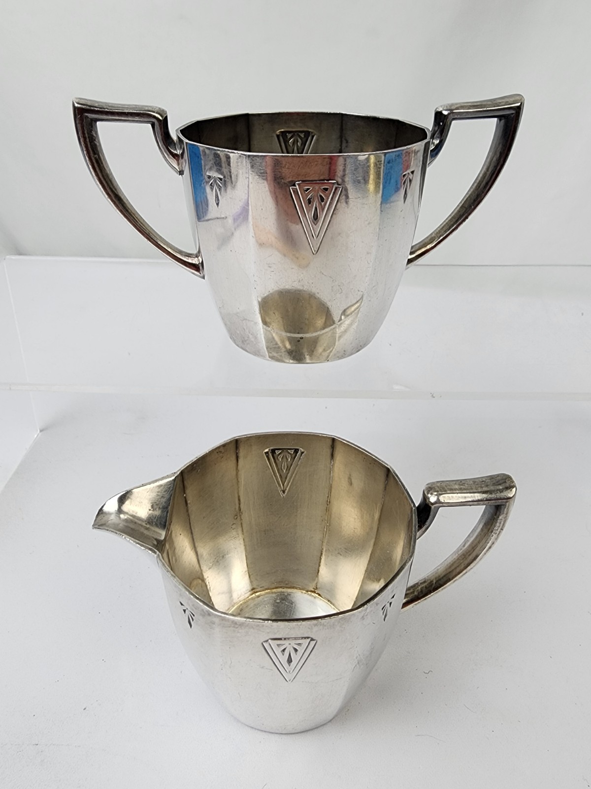 Vintage Silverplate – Deauville by Community Sugar and Creamer Set – Art Deco