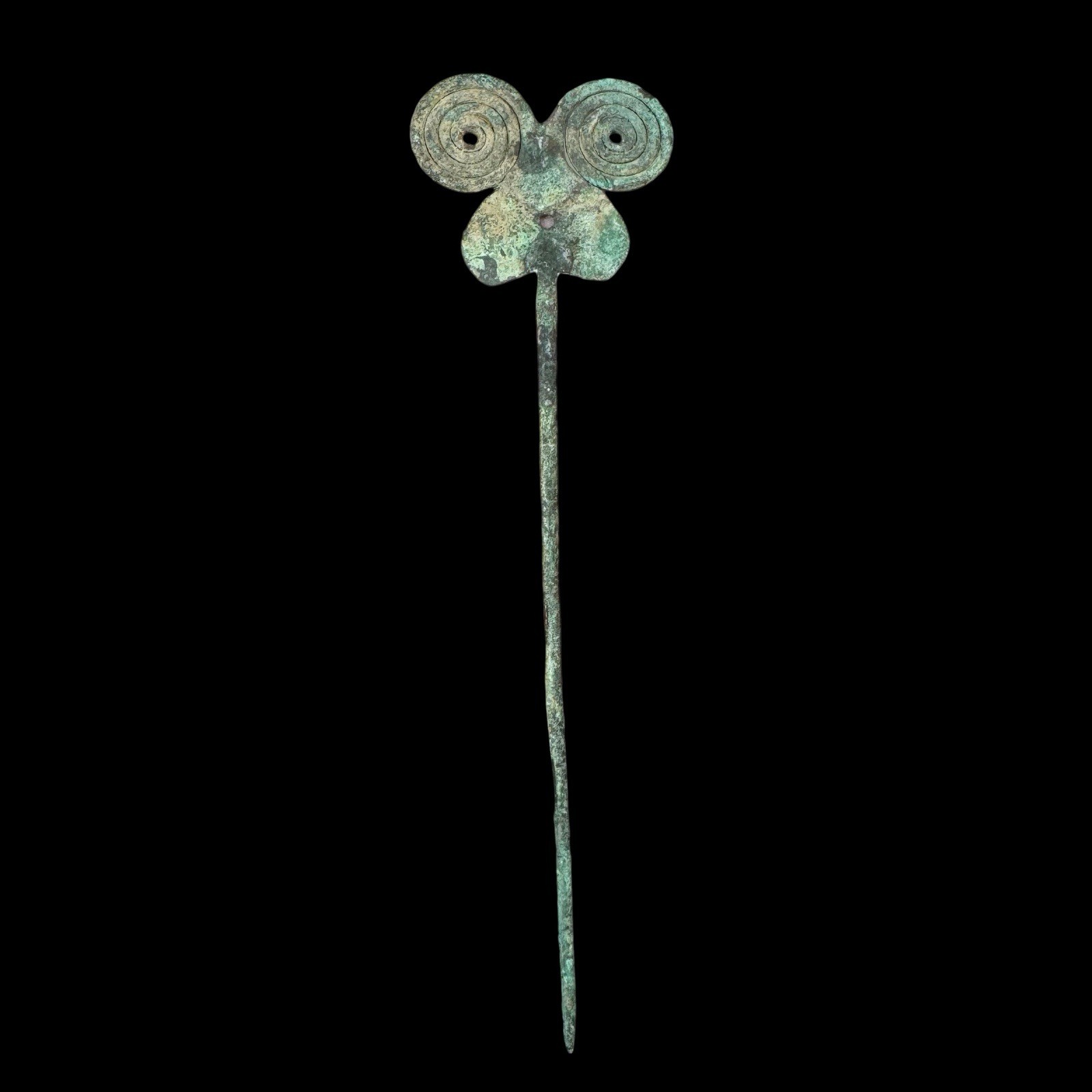 Pre-Columbian Vicús Copper Butterfly Tupu Pin, Peru, ca. 100 BCE–500 CE