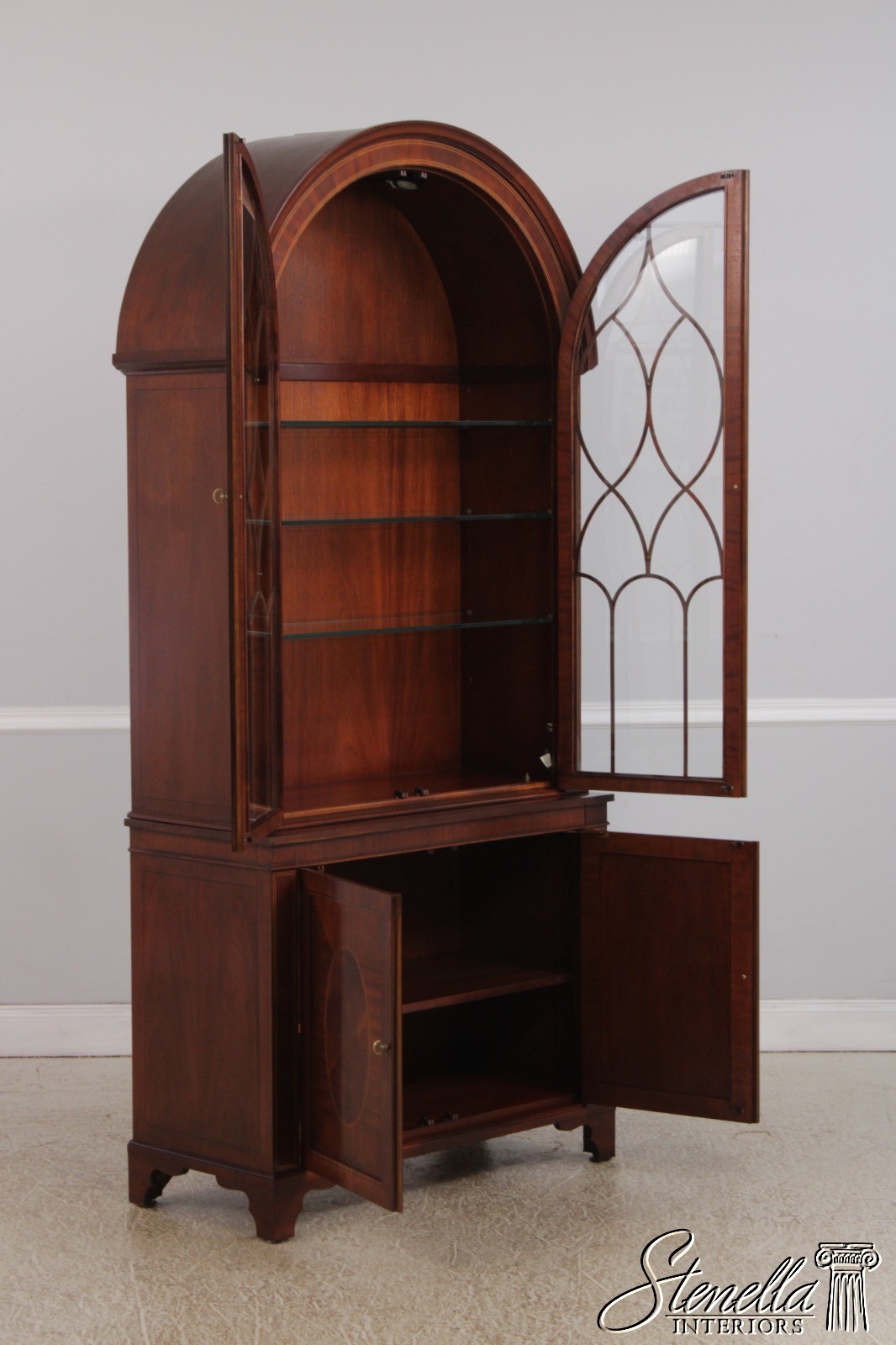 L73559 BAKER Historic Charleston Dome Top Mahogany China Cabinet