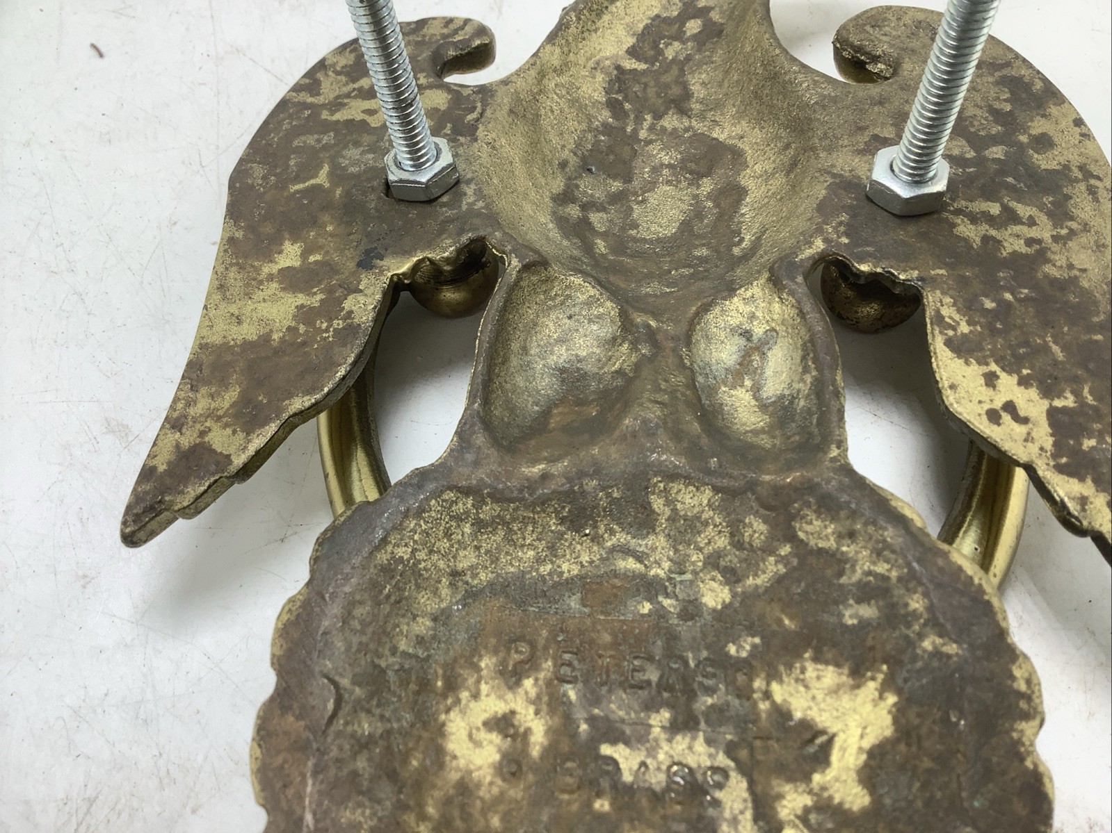 American Eagle Cast Metal Brass Finish Vintage Door Knocker 8.5” x 6” Huge Big