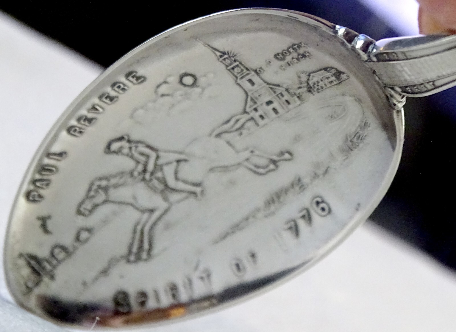 Boston Mass. Paul Revere’s Ride Sterling 6″ Sterling Souvenir spoon .86oz 25gr