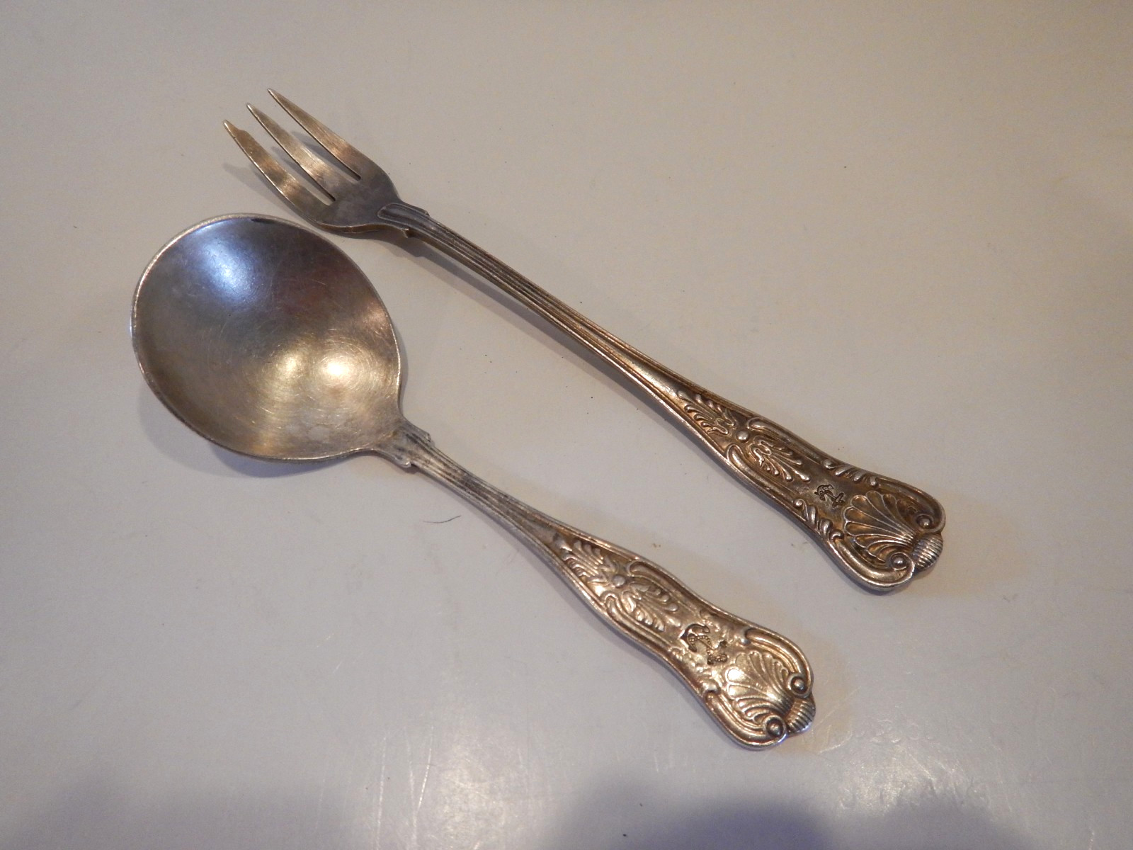 USN Navy Vintage Spoon Fork Silver Plate International Silver Reed Barton FANCY