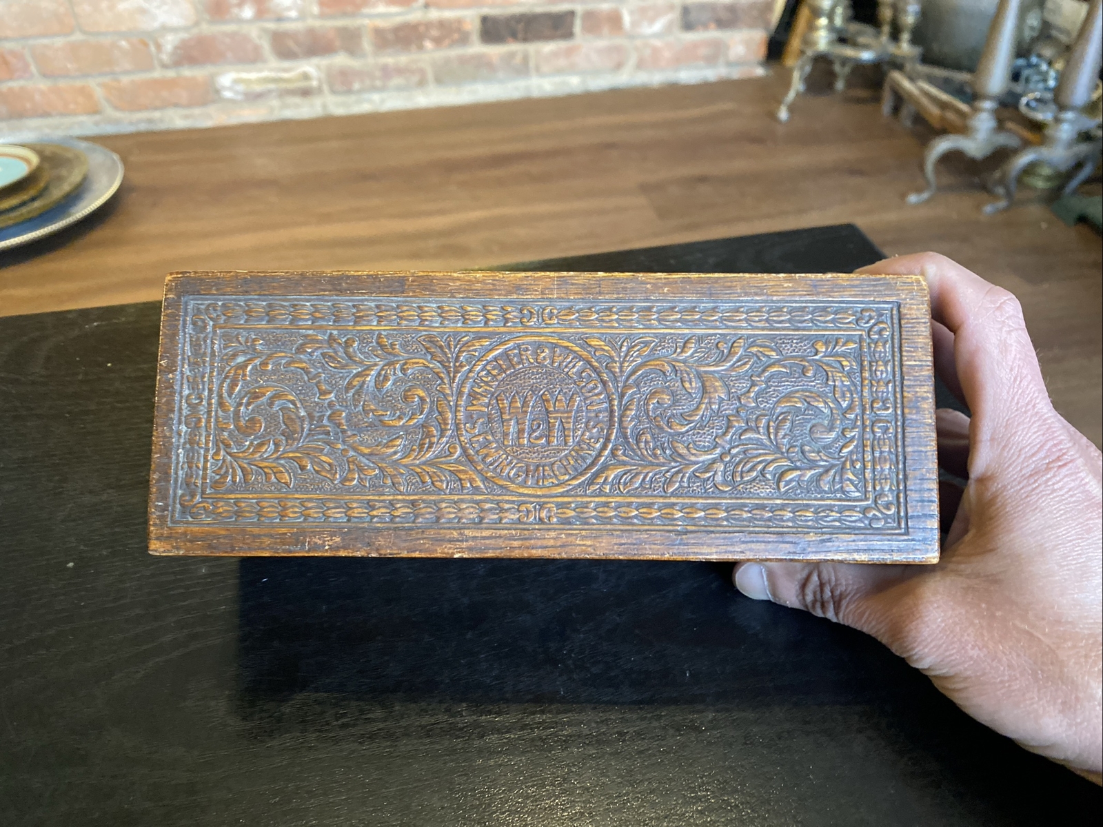 Antique Wheeler & Wilson Sewing Machines Ornate Wooden Accessories Storage Box