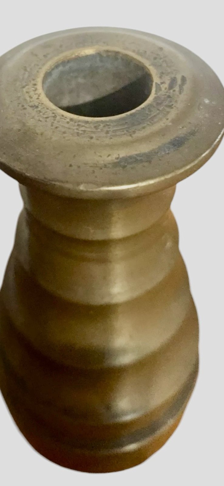 Antique Extremely Heavy Candlestick Holder Cannon Shape 1562 Grams