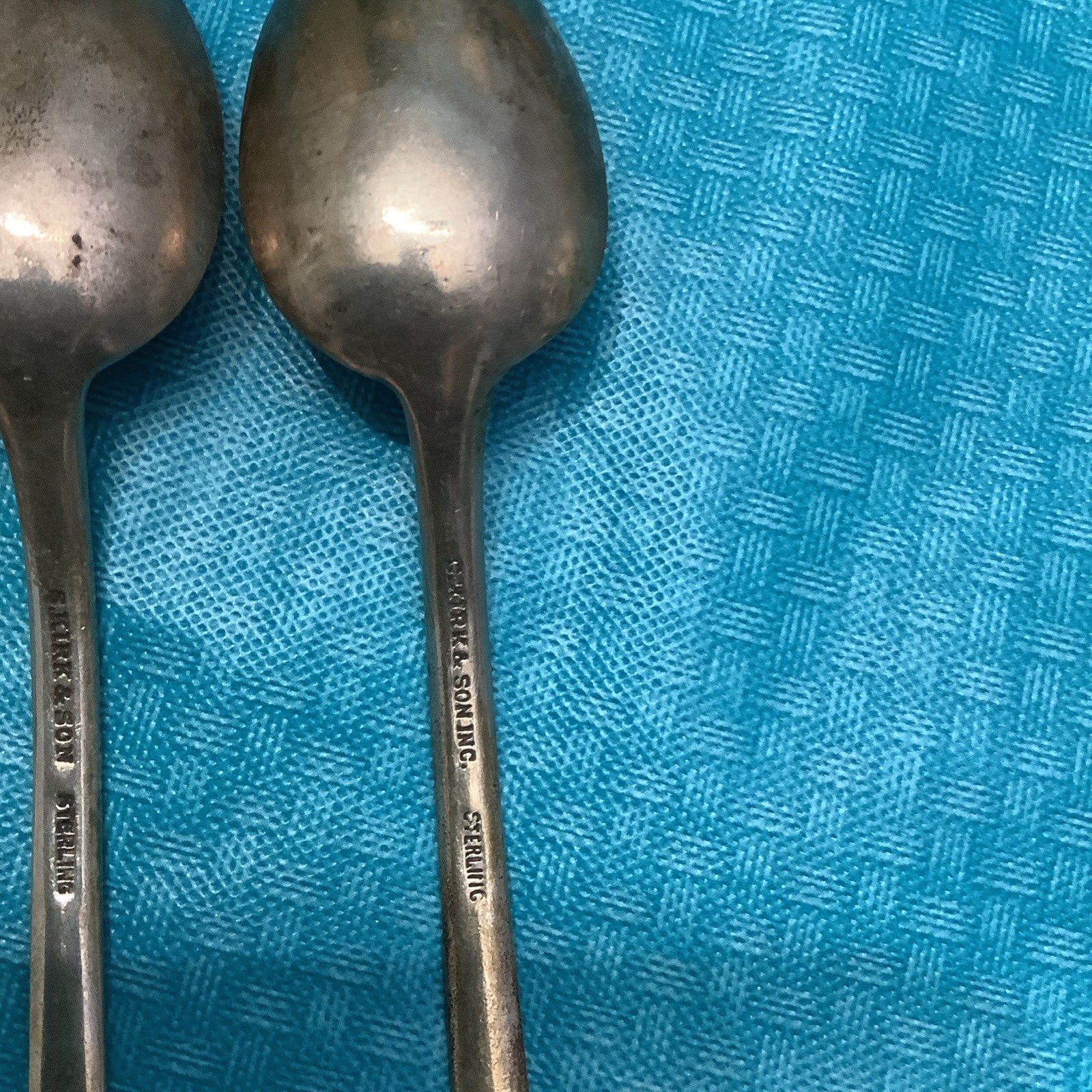 S. Kirk&Son Repousse Sterling Silver Iced Tea Spoons Set of 4 7.5” 150g No Mono