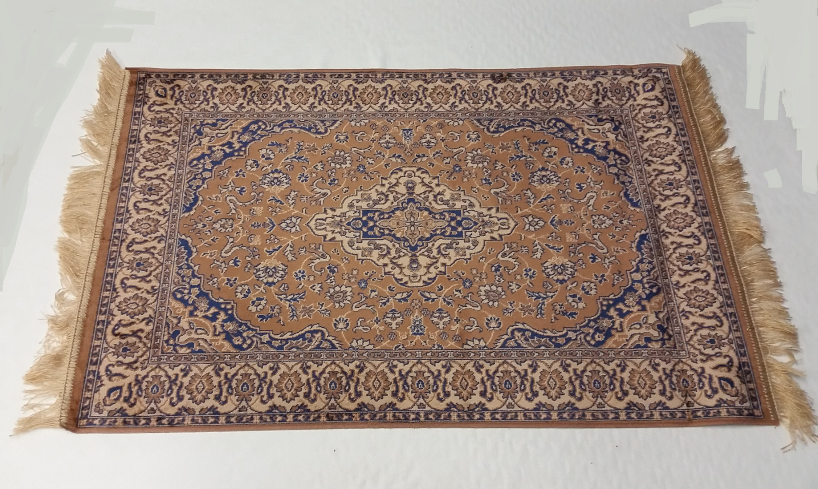 Vintage Light Antique European Transitional Oriental Design Carpet 24 x 48 inch
