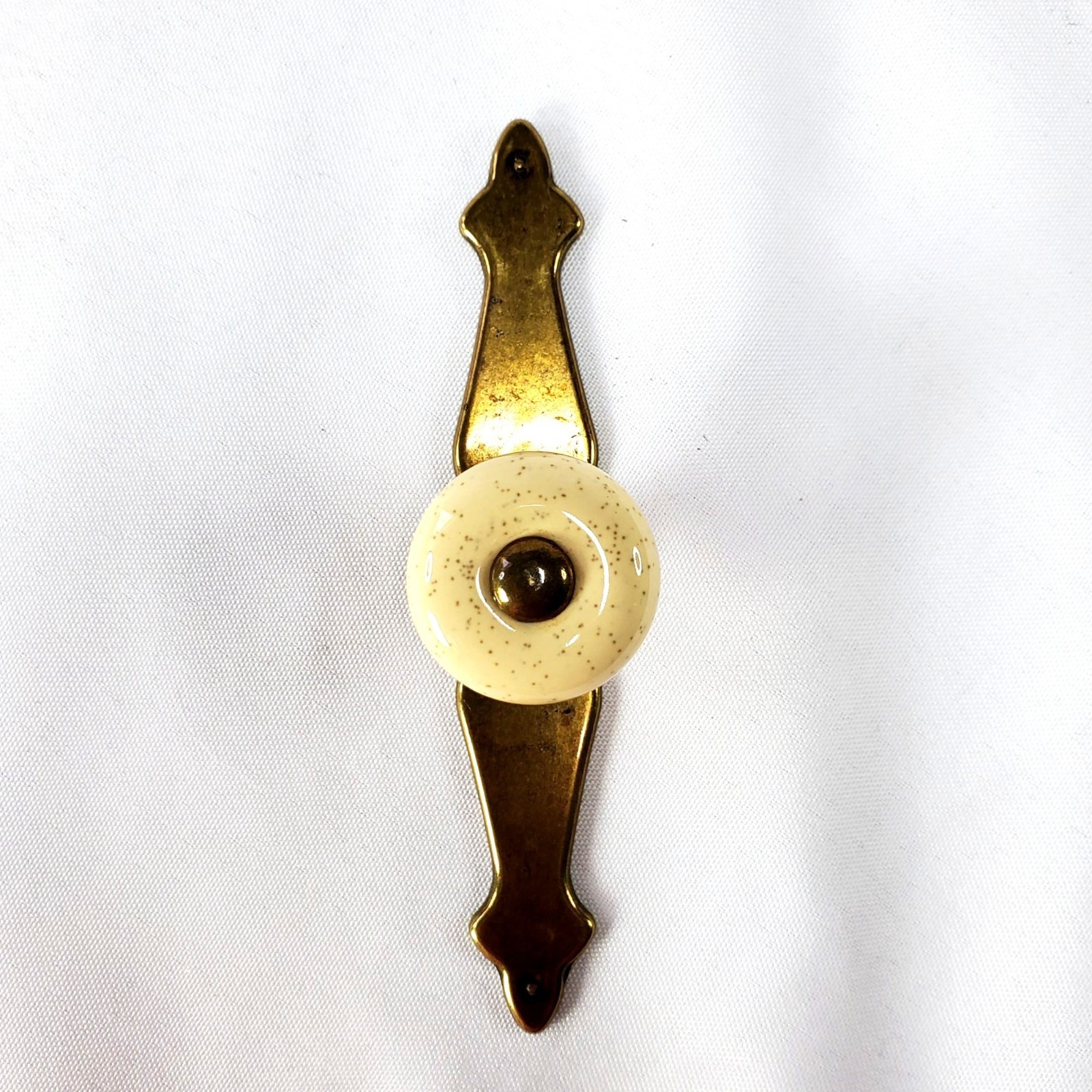 Country French Brass antique Farmhouse Colonial hardware Porcelain cabinet knob