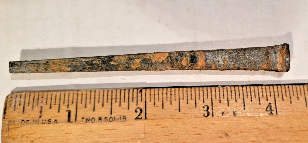 Vintage 4″ Metal Hardware Flooring or Shio Builder Nail used with wood