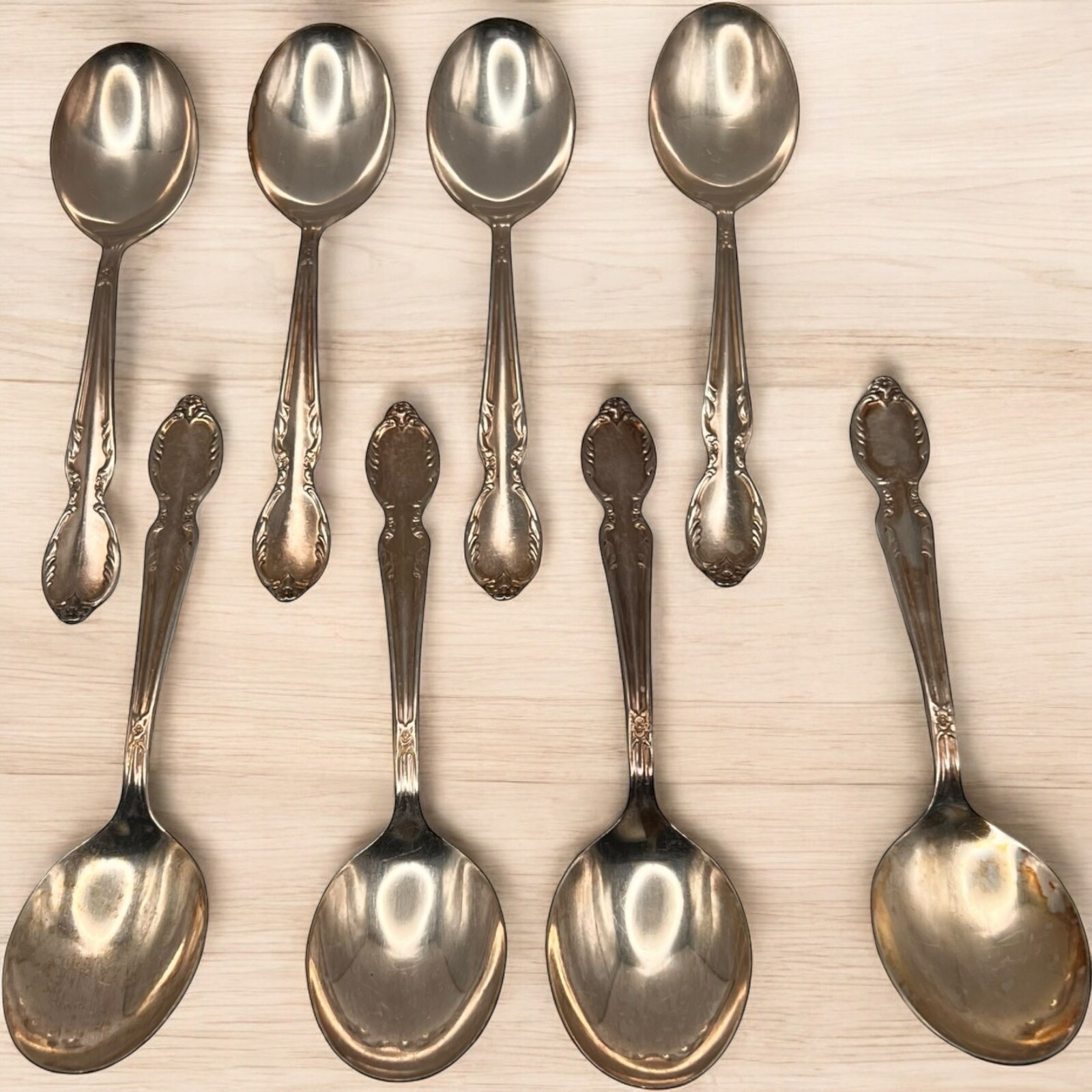 Rogers & Bro Extra Plate Royal Manor Lot of 8 Soup Spoons Flatware Silverplate