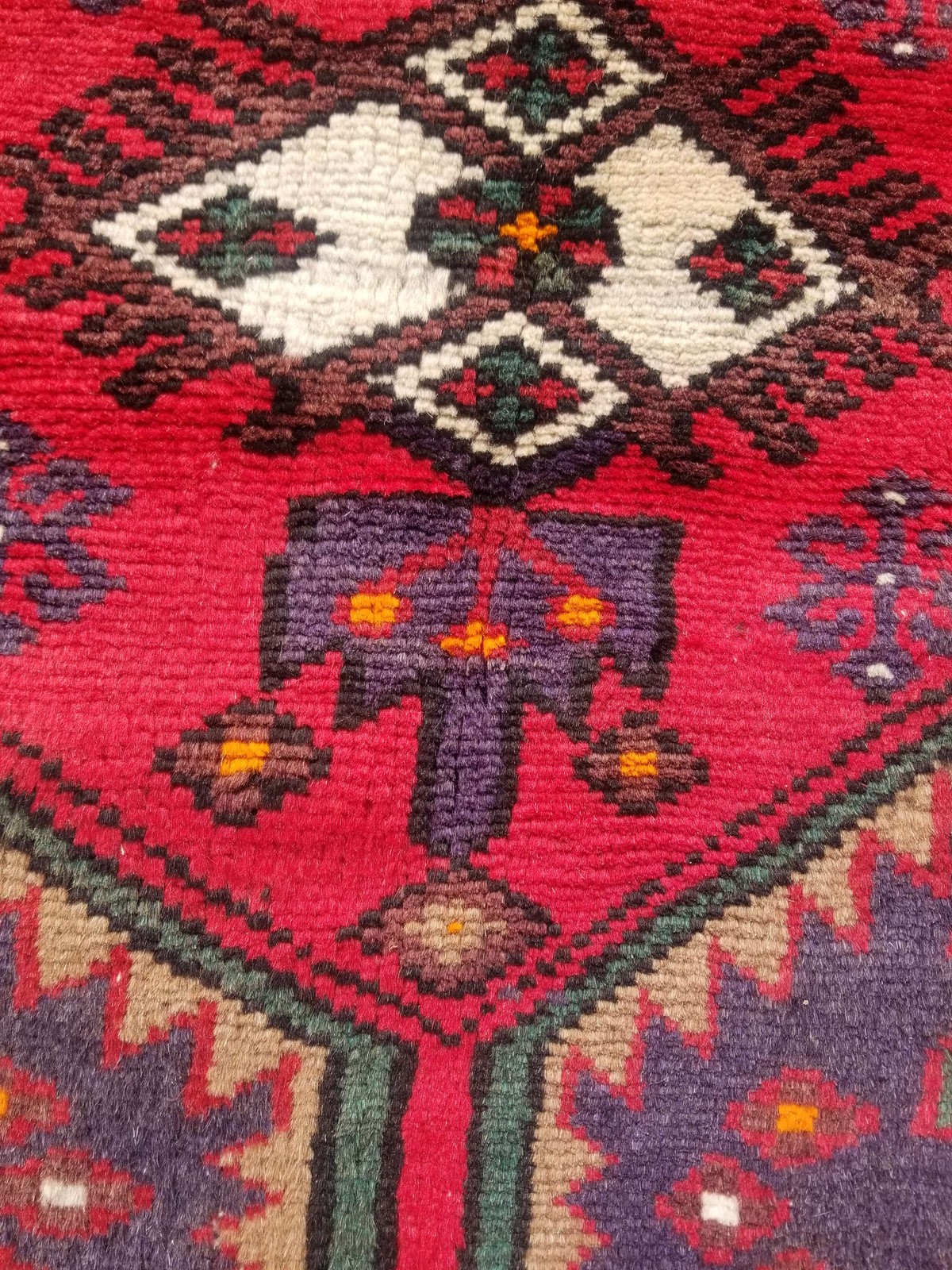 Distressed Authentic Hand Knotted Vintage Afghan Turkmen Wool Area Rug 5.7×3.9ft