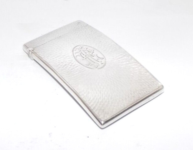 ANTIQUE EDWARDIAN GEORGE UNITE STERLING SILVER CARD CASE, BIRMINGHAM 1905