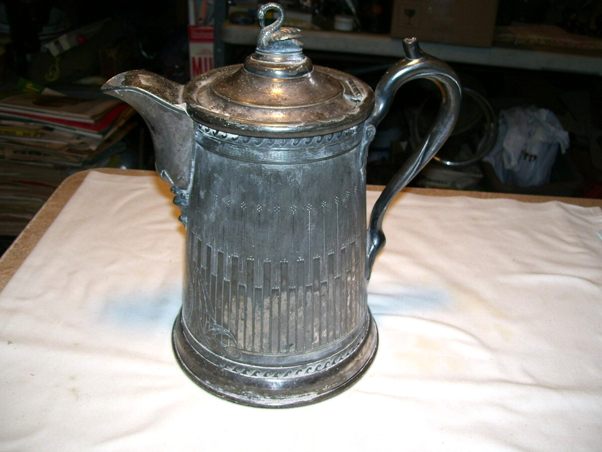 Antique Reed Barton Stimpson Patent 1854 1867 Silverplate Coffee Pot RARE!!