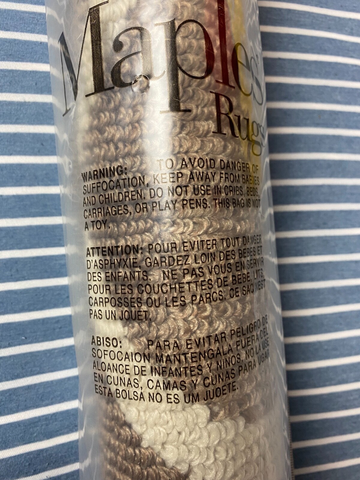 Maples Rugs Rebecca Carpet Cafe Brown and white 0.3m2.4m x 0.6m10 New