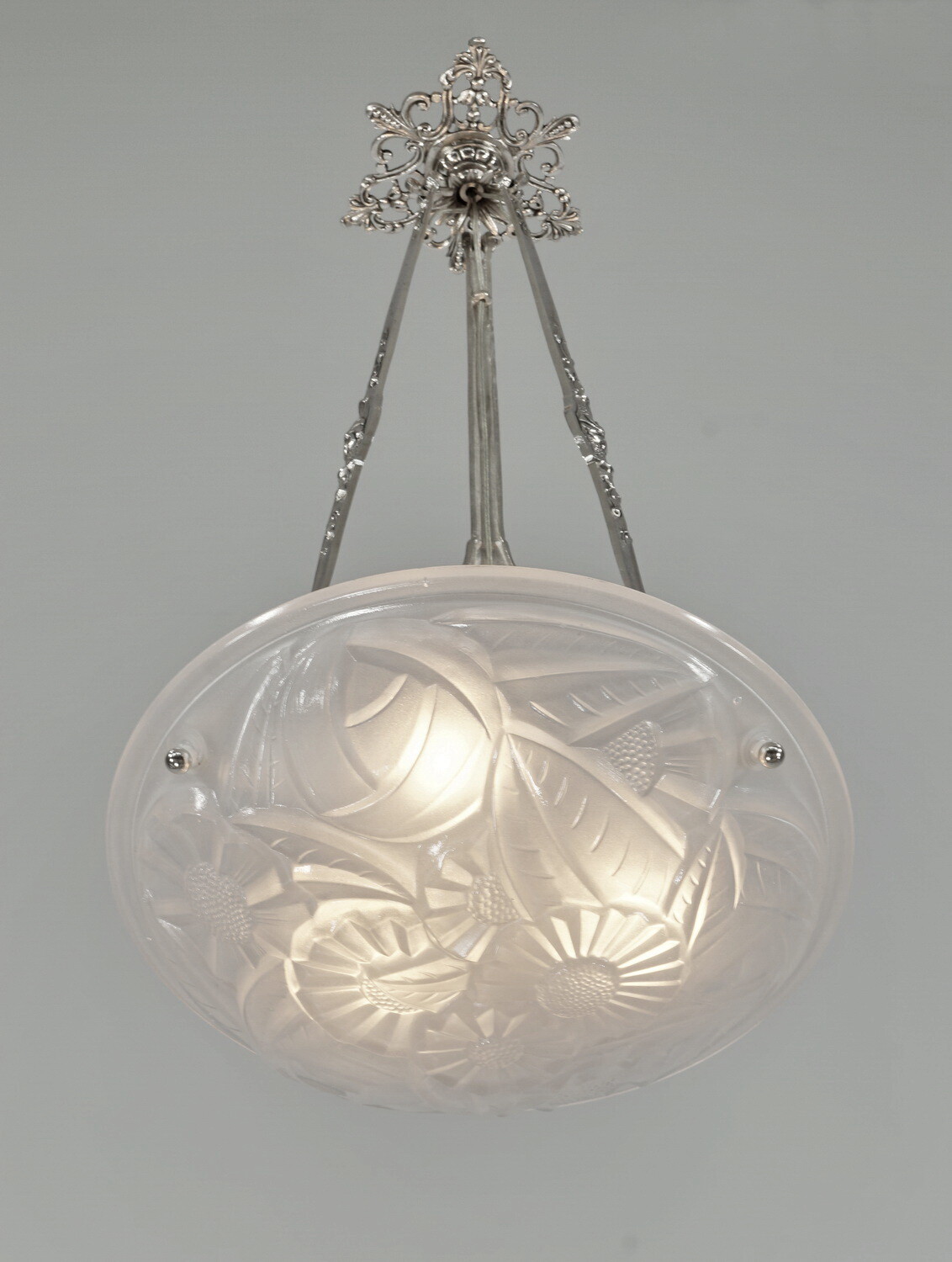 DEGUE : FRENCH 1930 ART DECO CHANDELIER … pendant lustre lamp lampe muller era