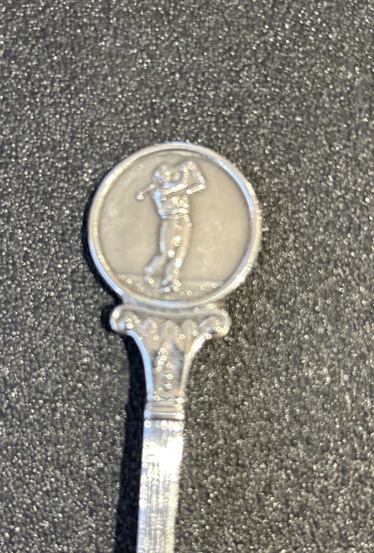 Vintage solid silver hallmarked golf spoon William James Dingley Birmingham 1969