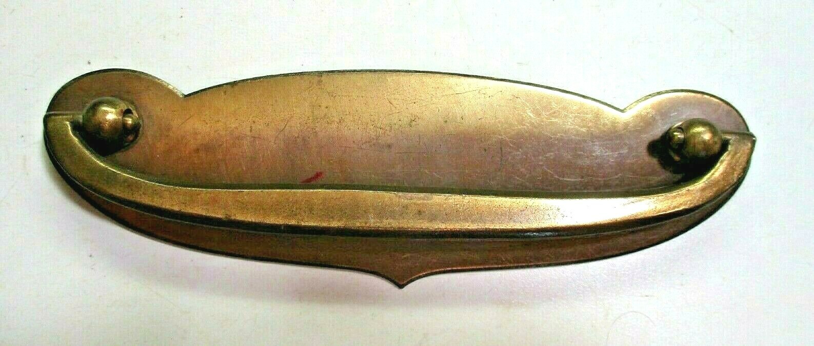 Drawer 1950 A4738DC Drop Bail Pull Handle Dark Aged Brass 4-1/2″ Centers Vtg MCM