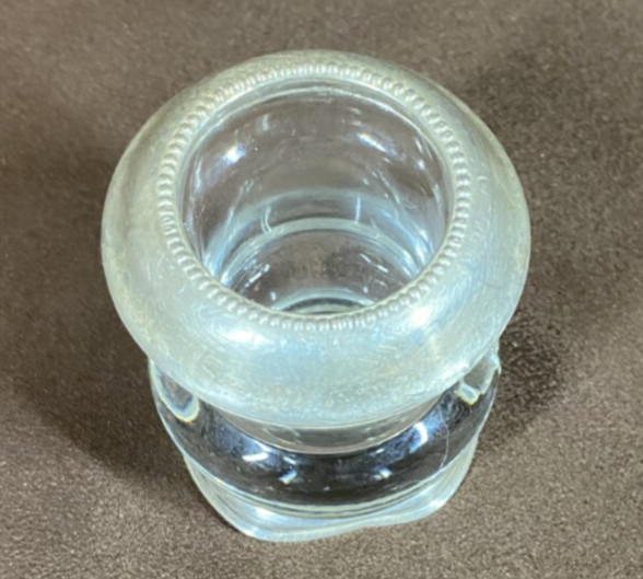 Vtg Frank M. Whiting Sterling Silver & Glass Toothpick Holder 3 1/4” *BENT BASE*