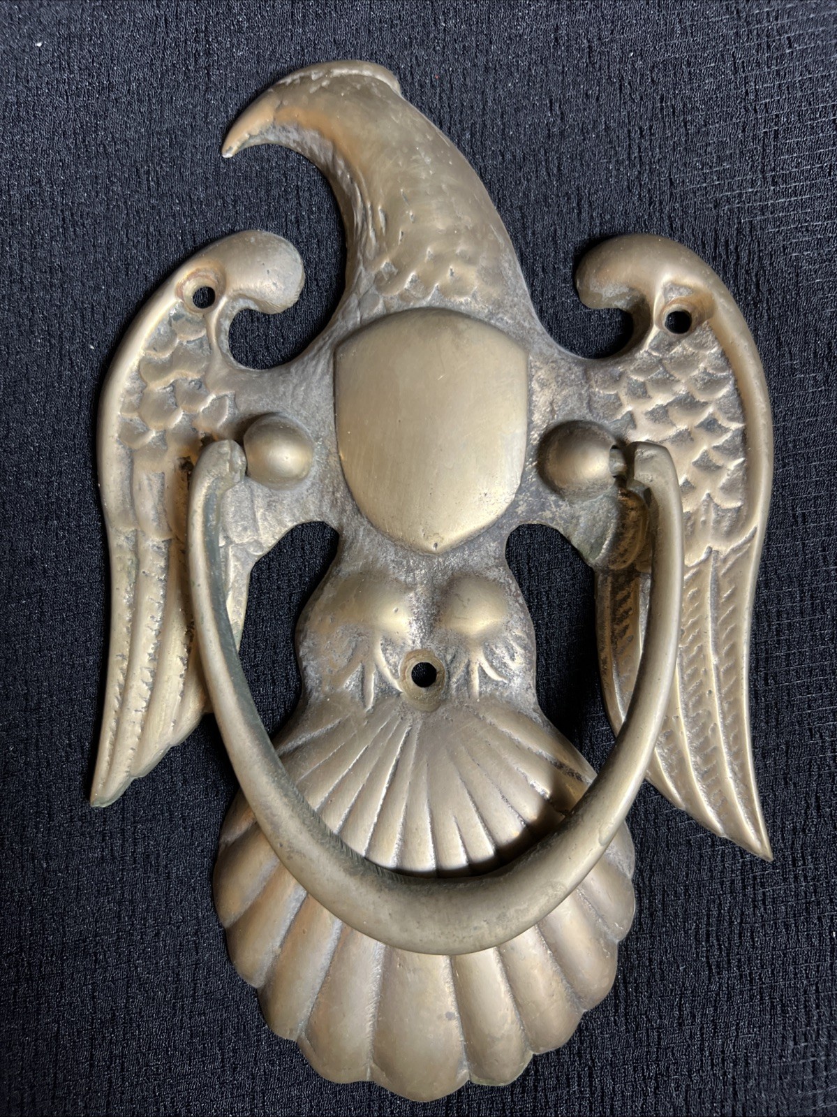 Vote Rage Cast Metal Eagle Door Knocker Wall Decor Patriotic Federal Style 7.5”