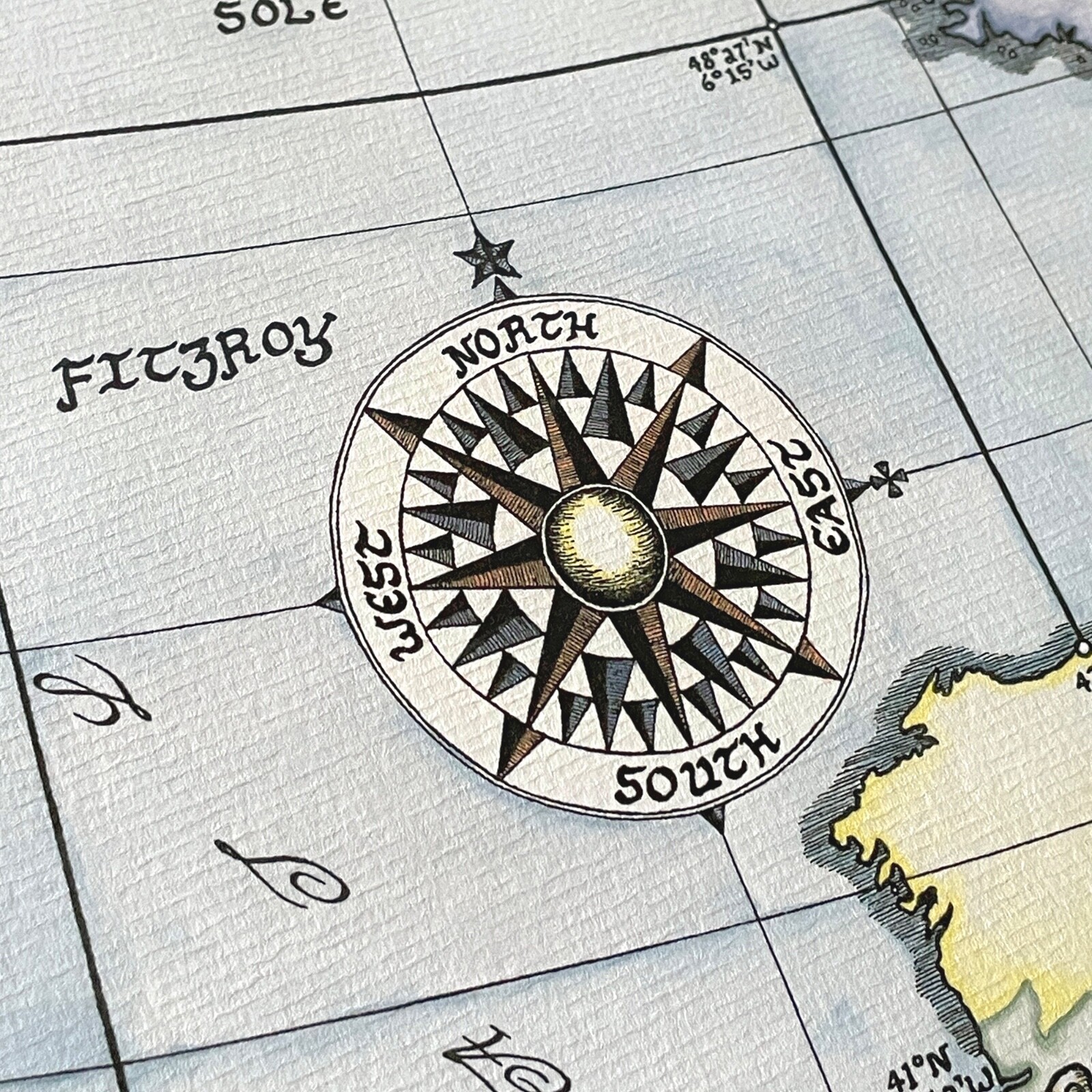 Colour Shipping Forecast Map – Fine Art Prints by Manuscript Maps