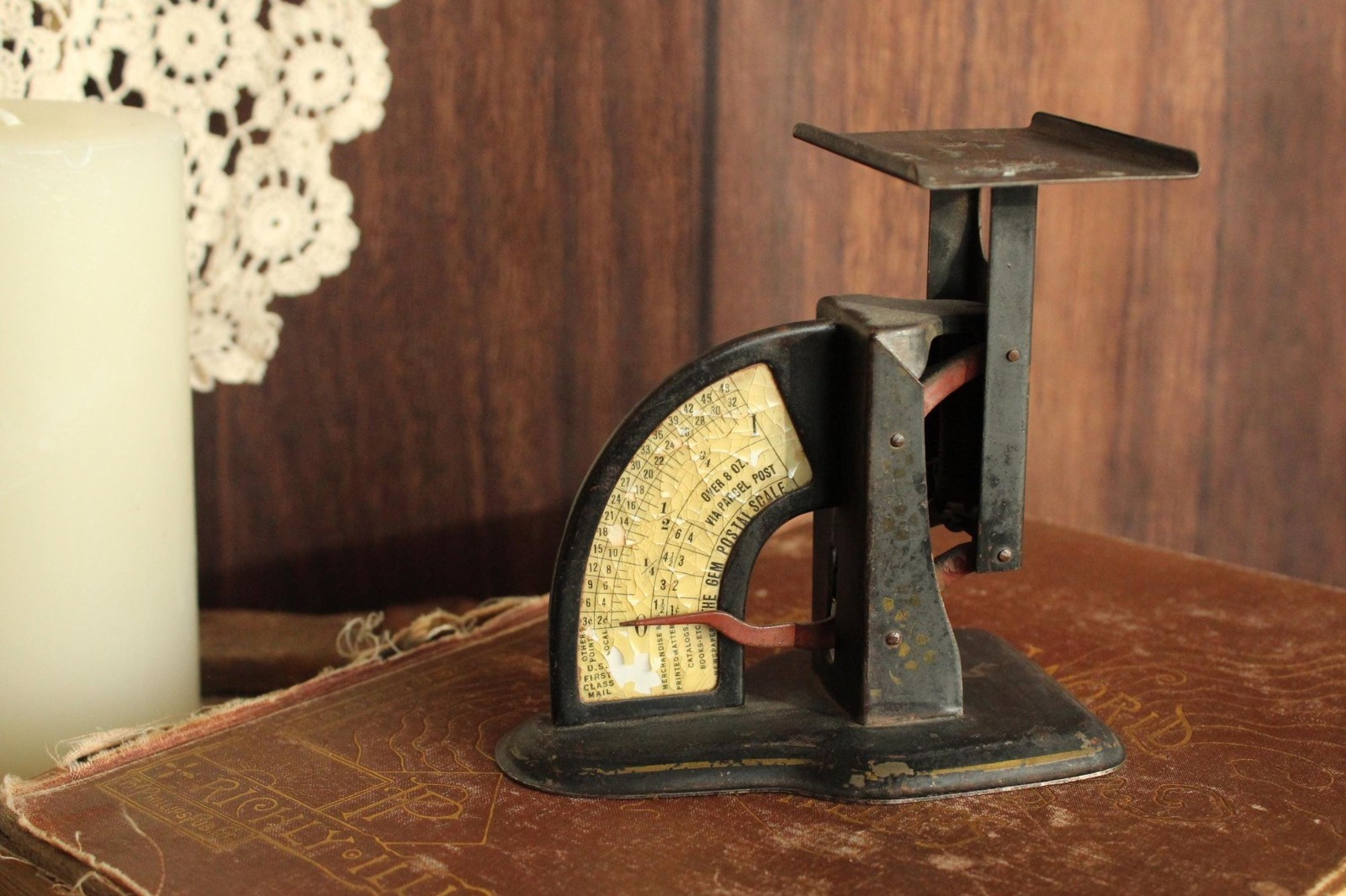 Vintage 1910s Postal Scale, Triner The Gem Post WW1 Painted Black Rare Dual Rate