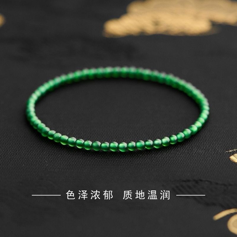 3mm Jade Green Bead Bracelet for Women Natural Stone Gift