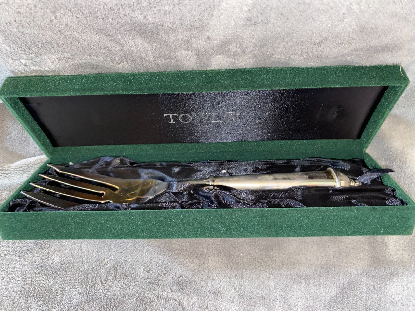 Silverplated Copenhagen Serving Fork – 10.25″ – 1999 Towle Silversmiths In Box