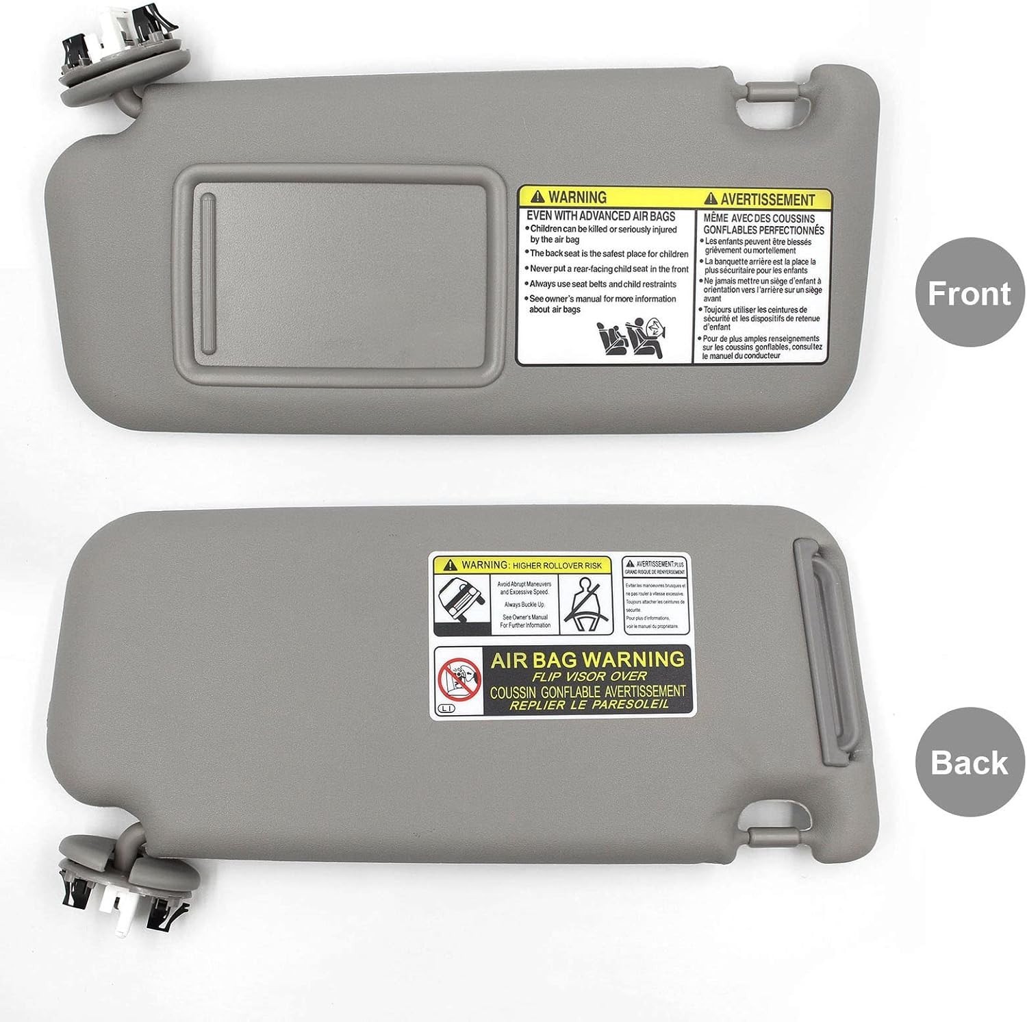 Left Driver Side Sun Visor Gray with Sunroof Compatible with Toyota RAV4 2006 20