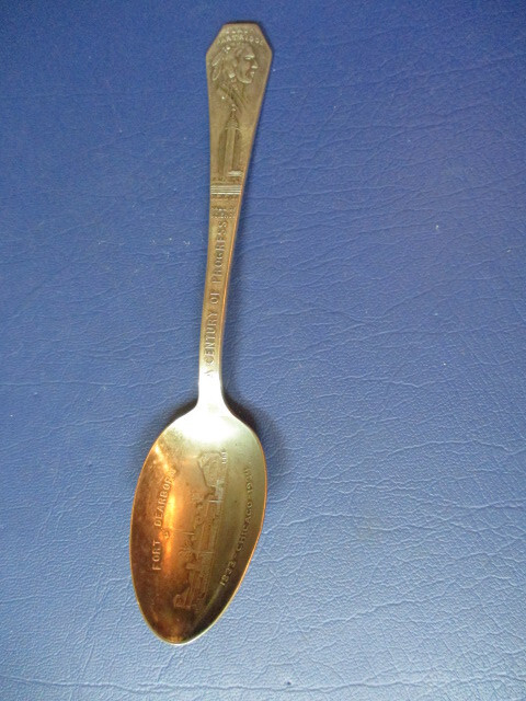 1934 Chicago Worlds Fair Silver Plated Spoon Fort Dearborn Hall of Science